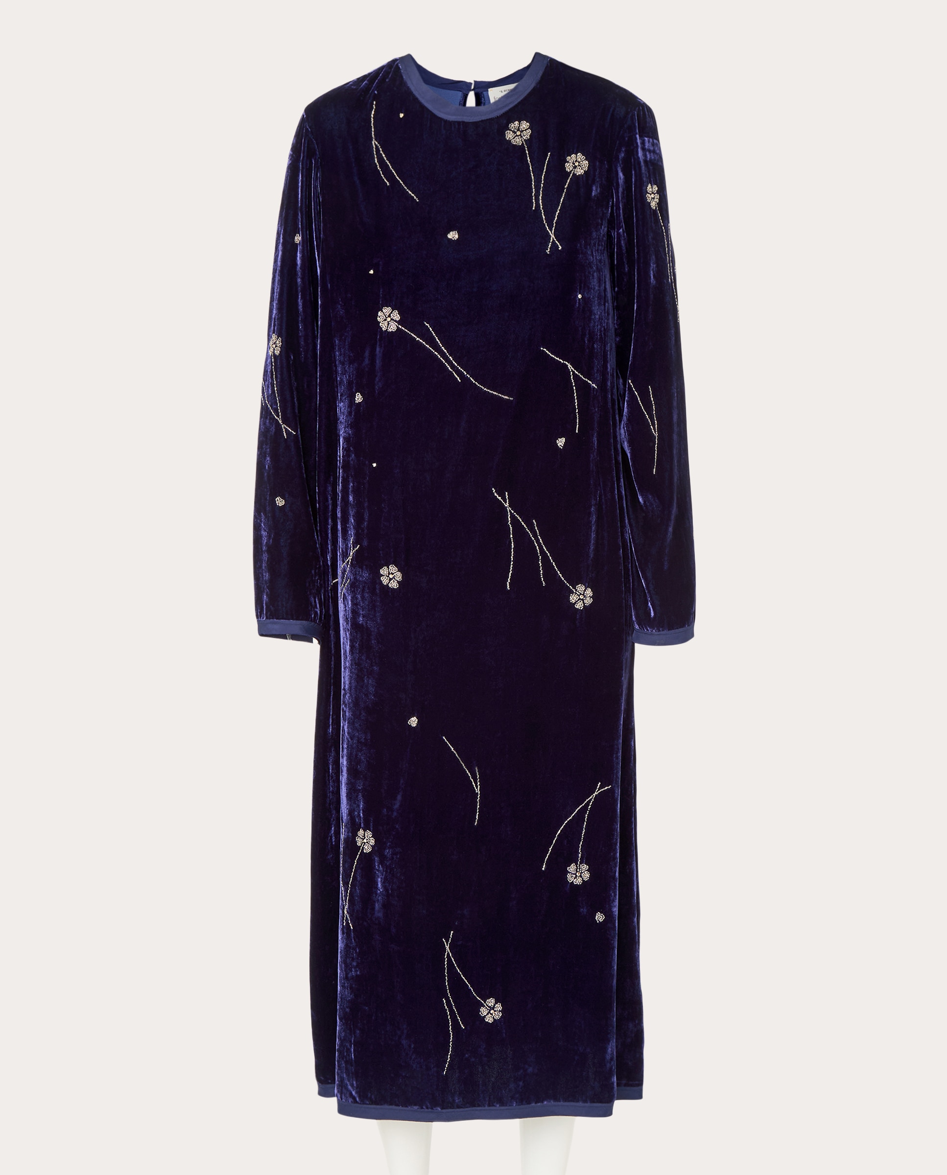 Imagem 0 de Vestido Midi de Veludo com Bordado