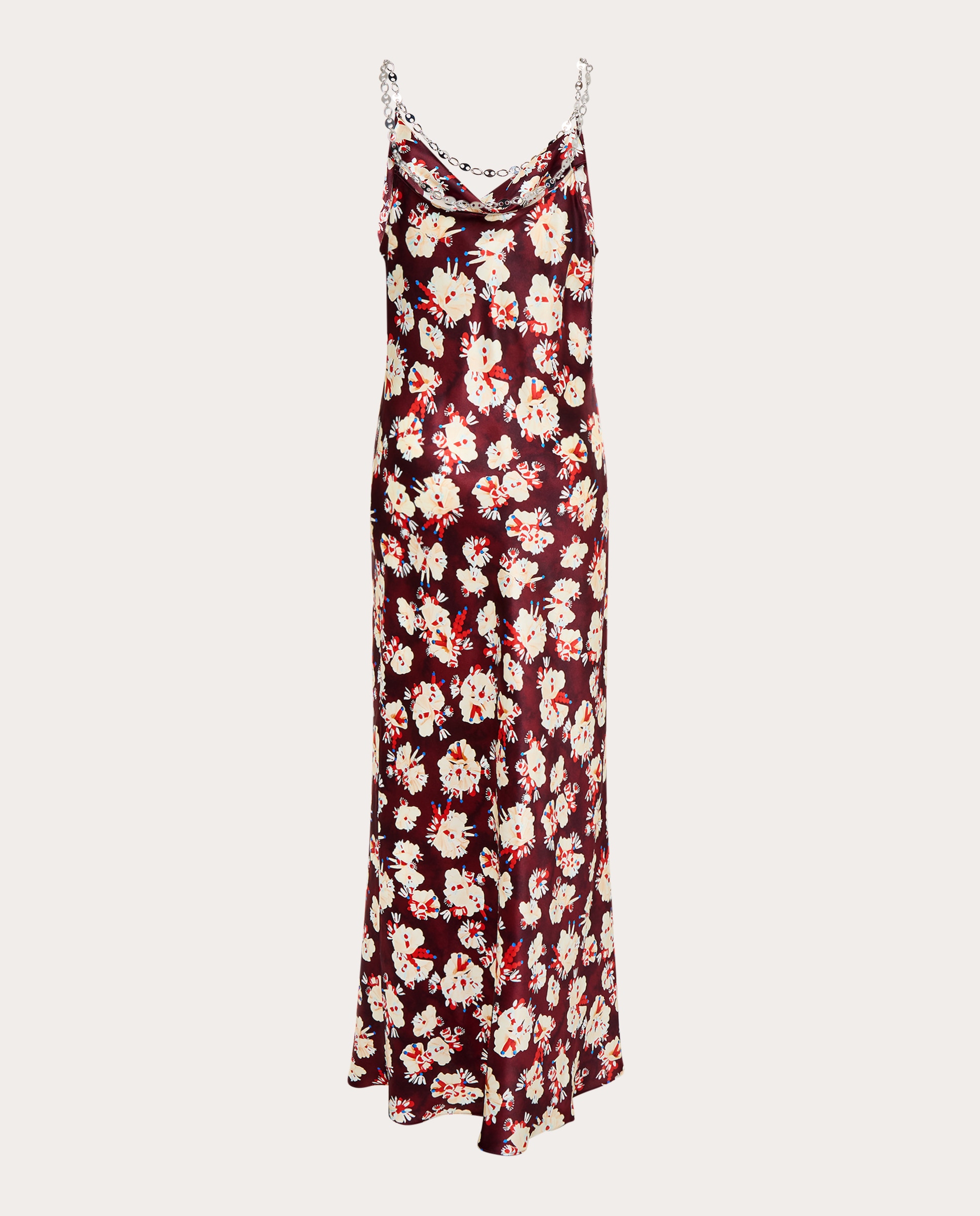 Imagen 2 de Vestido largo de seda estampado floral - Morado Morado