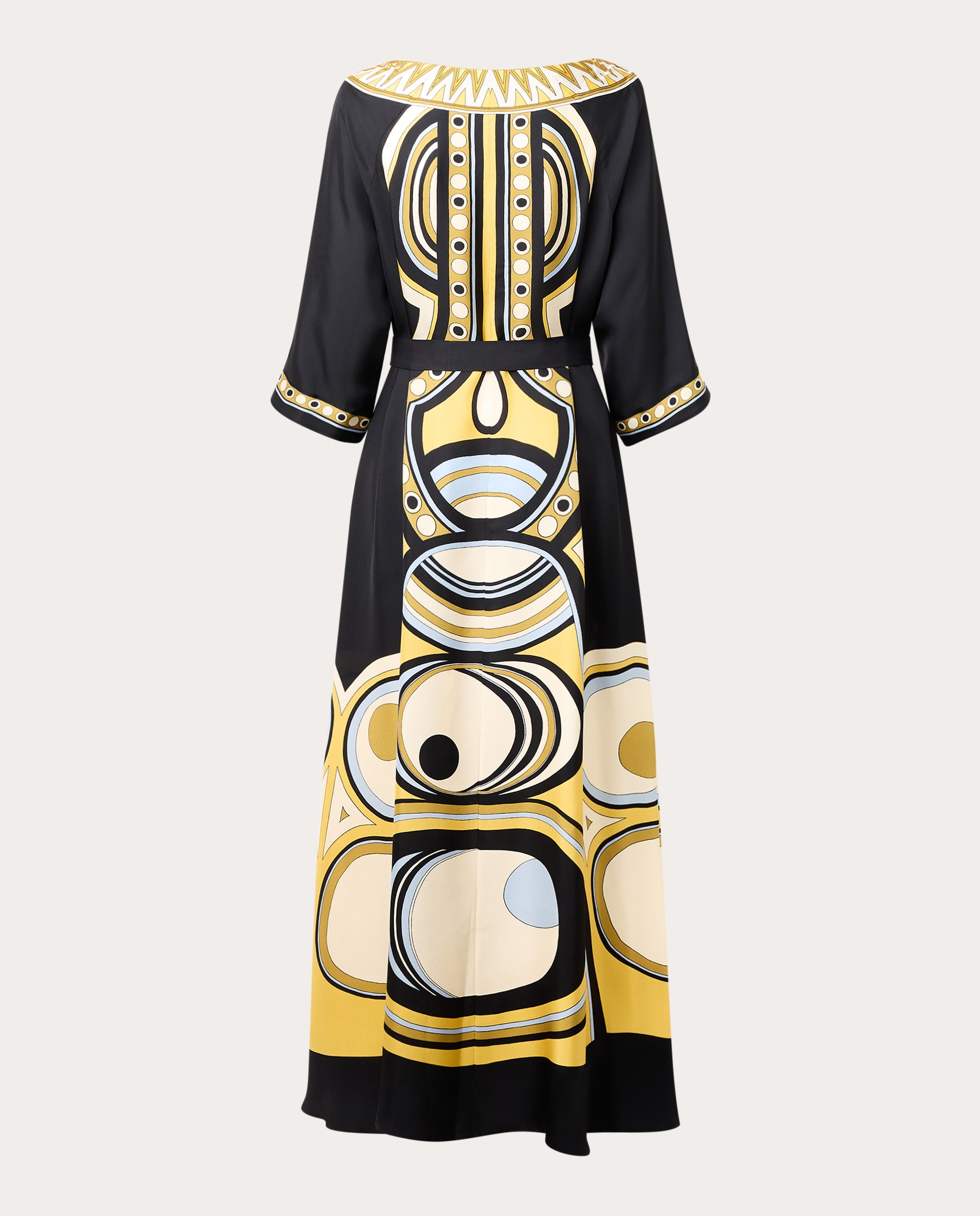 Vestido largo Muumuu de seda - Negro Negro-2