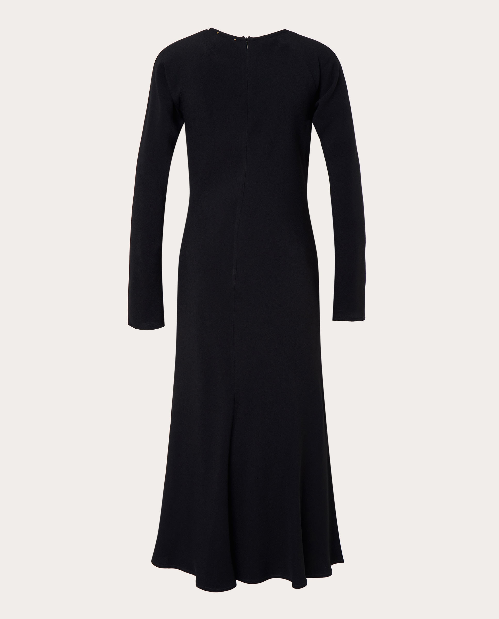 Vestido de satén con flor joya - Negro Negro-2