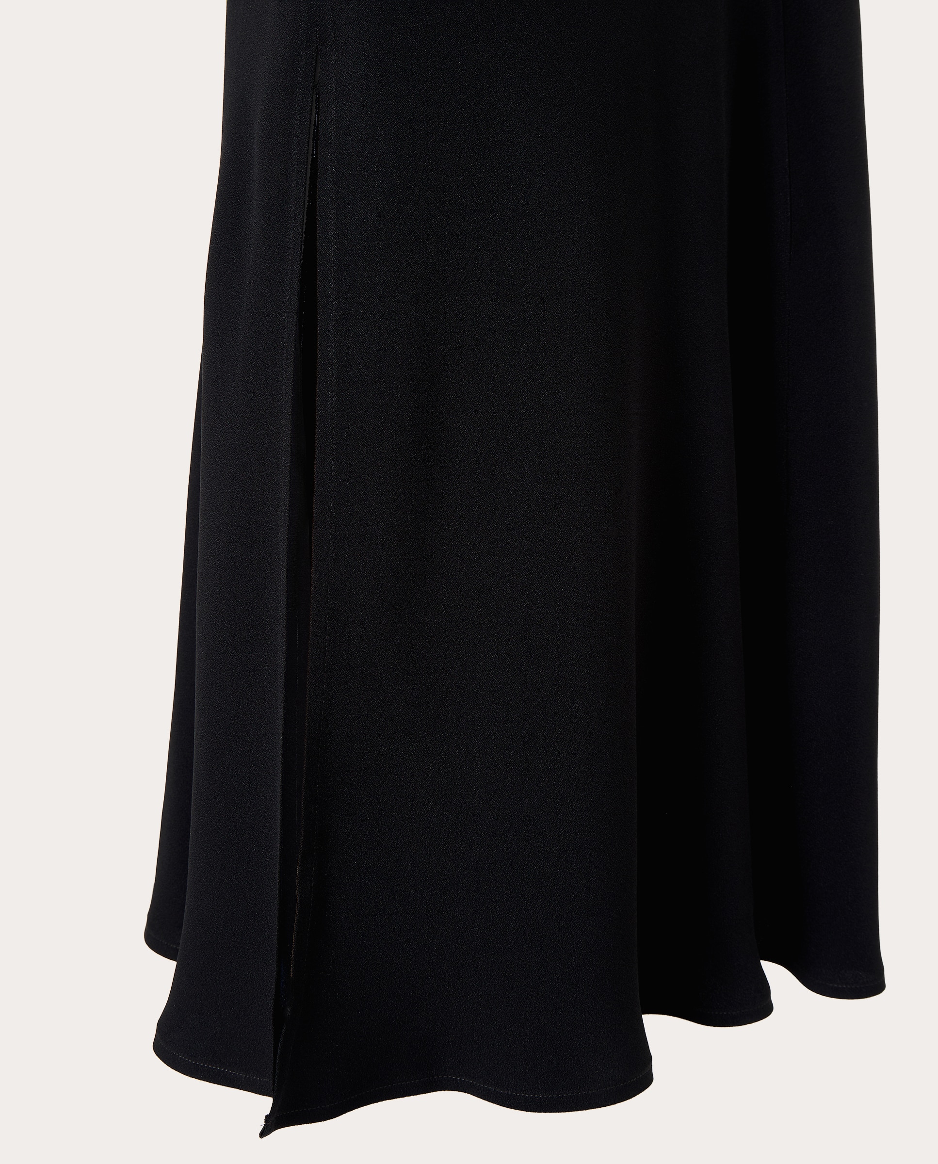 Vestido de satén con flor joya - Negro Negro-4