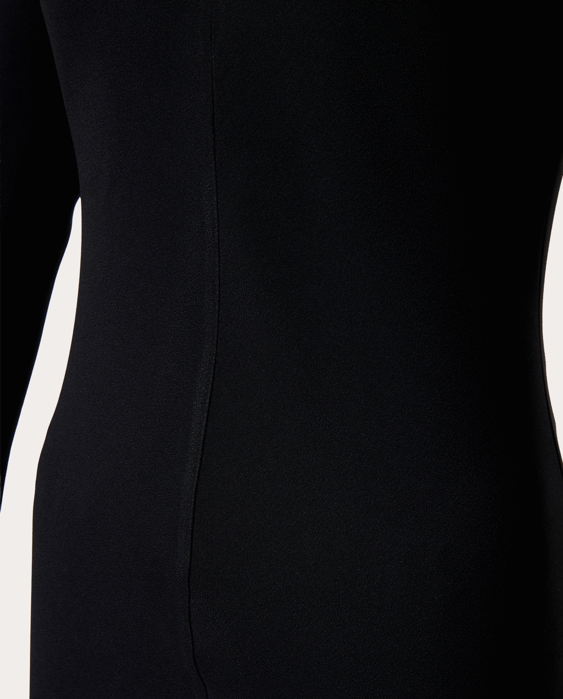 Vestido de satén con flor joya - Negro Negro-5