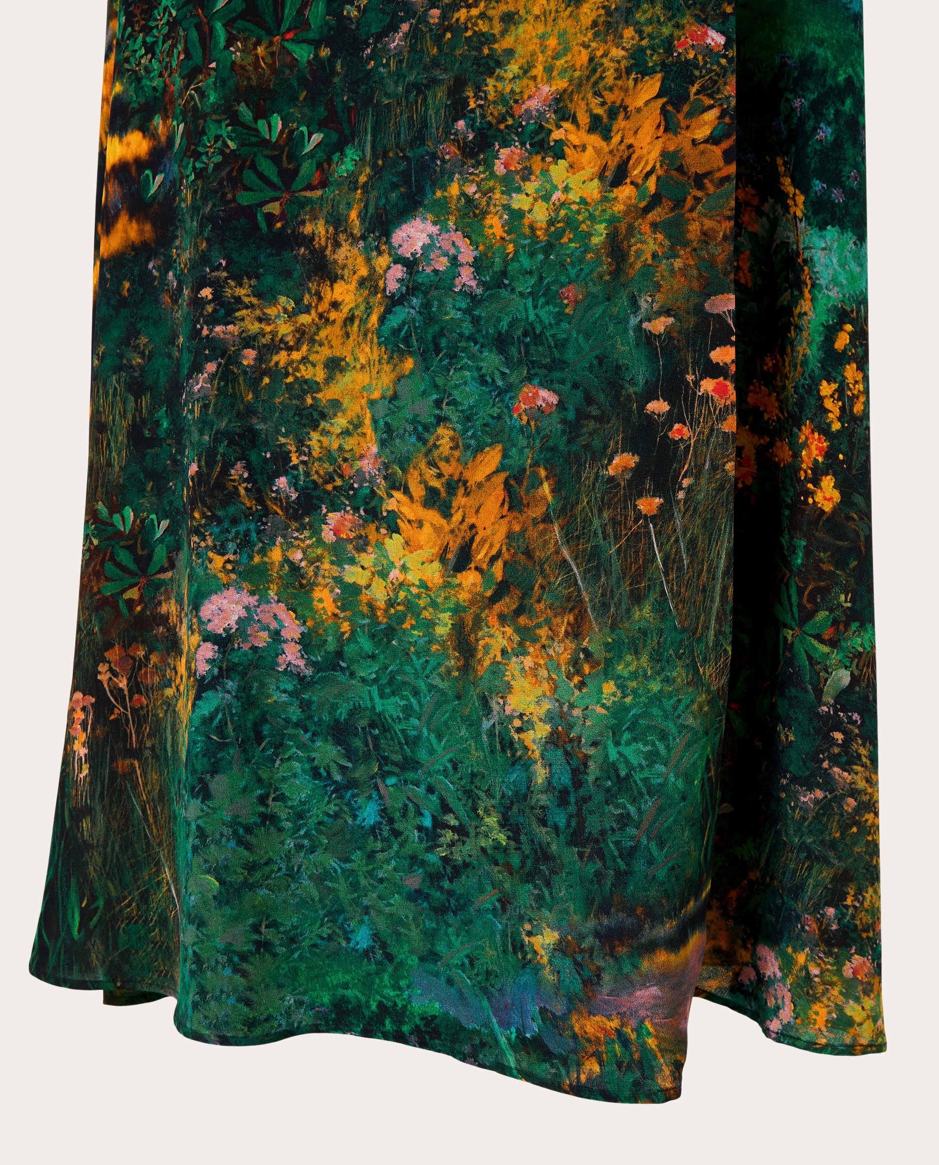 Vestido Cruzado com Estampado de Campos de Gramíneas Verde-5