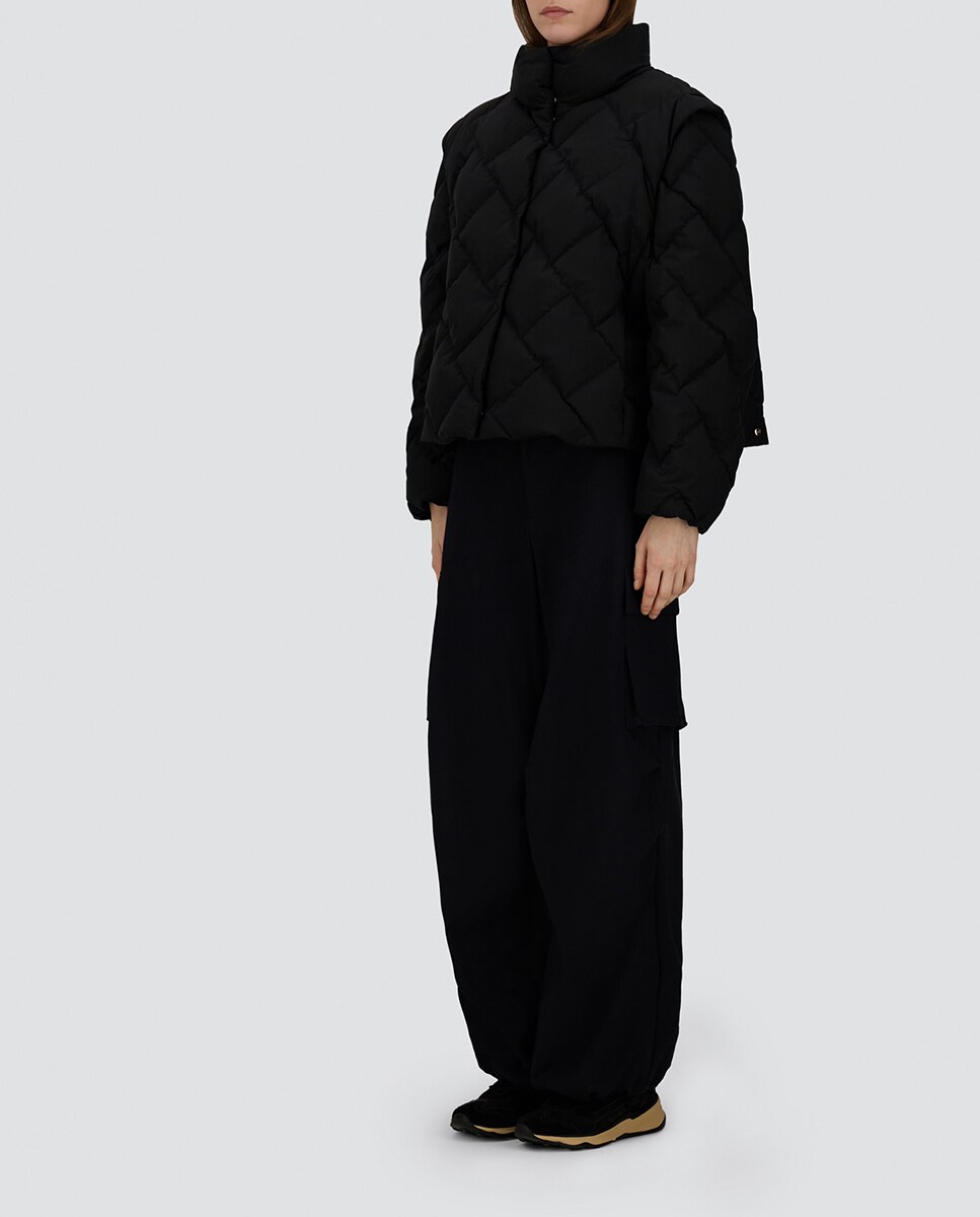 Blusão de penas Preto-3