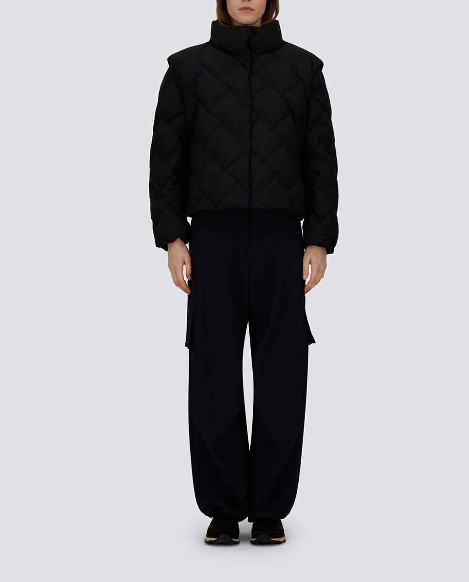 Blusão de penas Preto-4