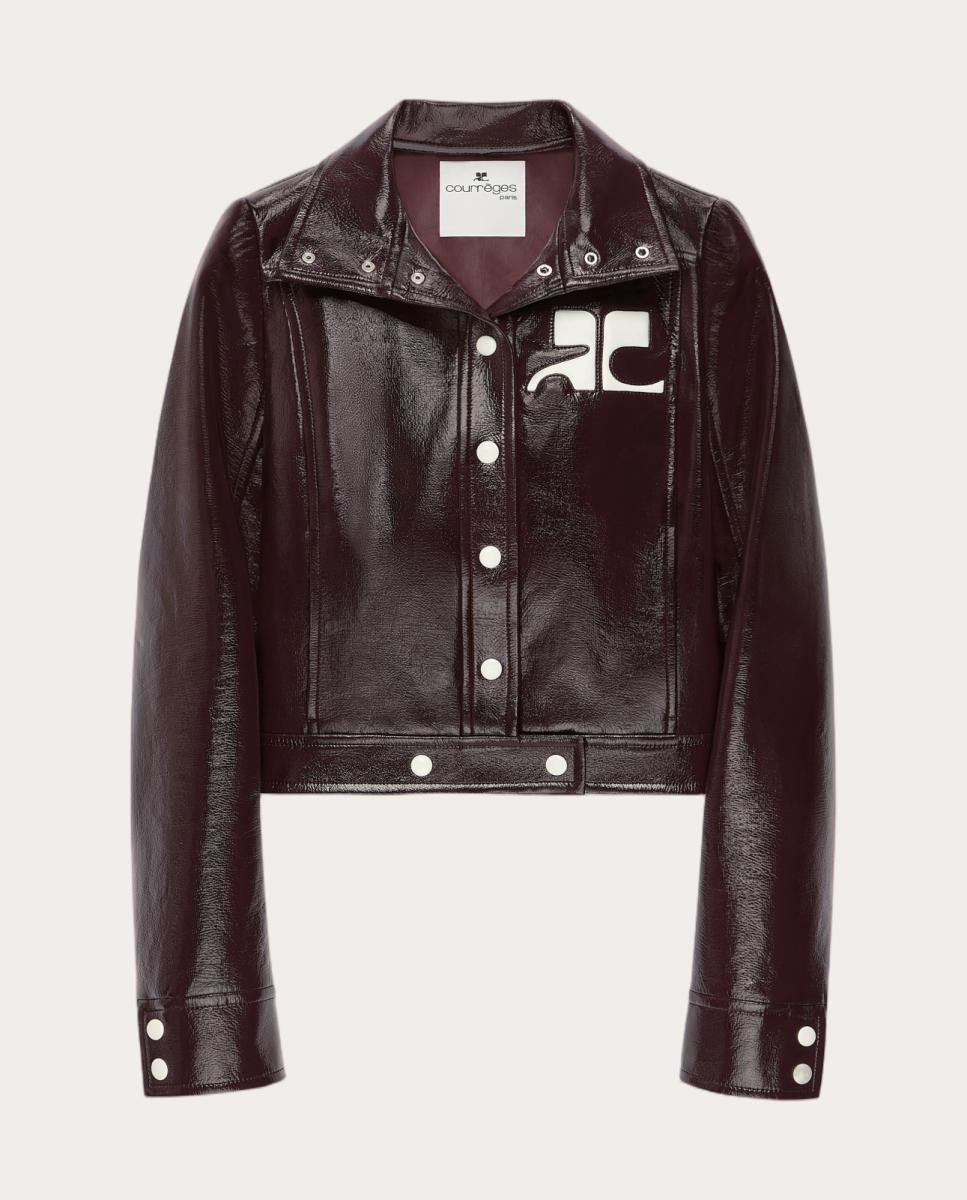 Imagen 0 de Chaqueta tipo perfecto de vinilo Burdeos