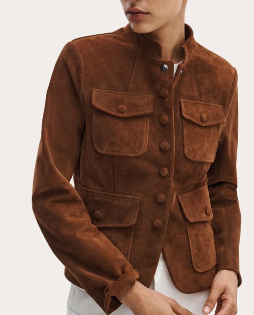 Blazer Mercer de ante marrón
