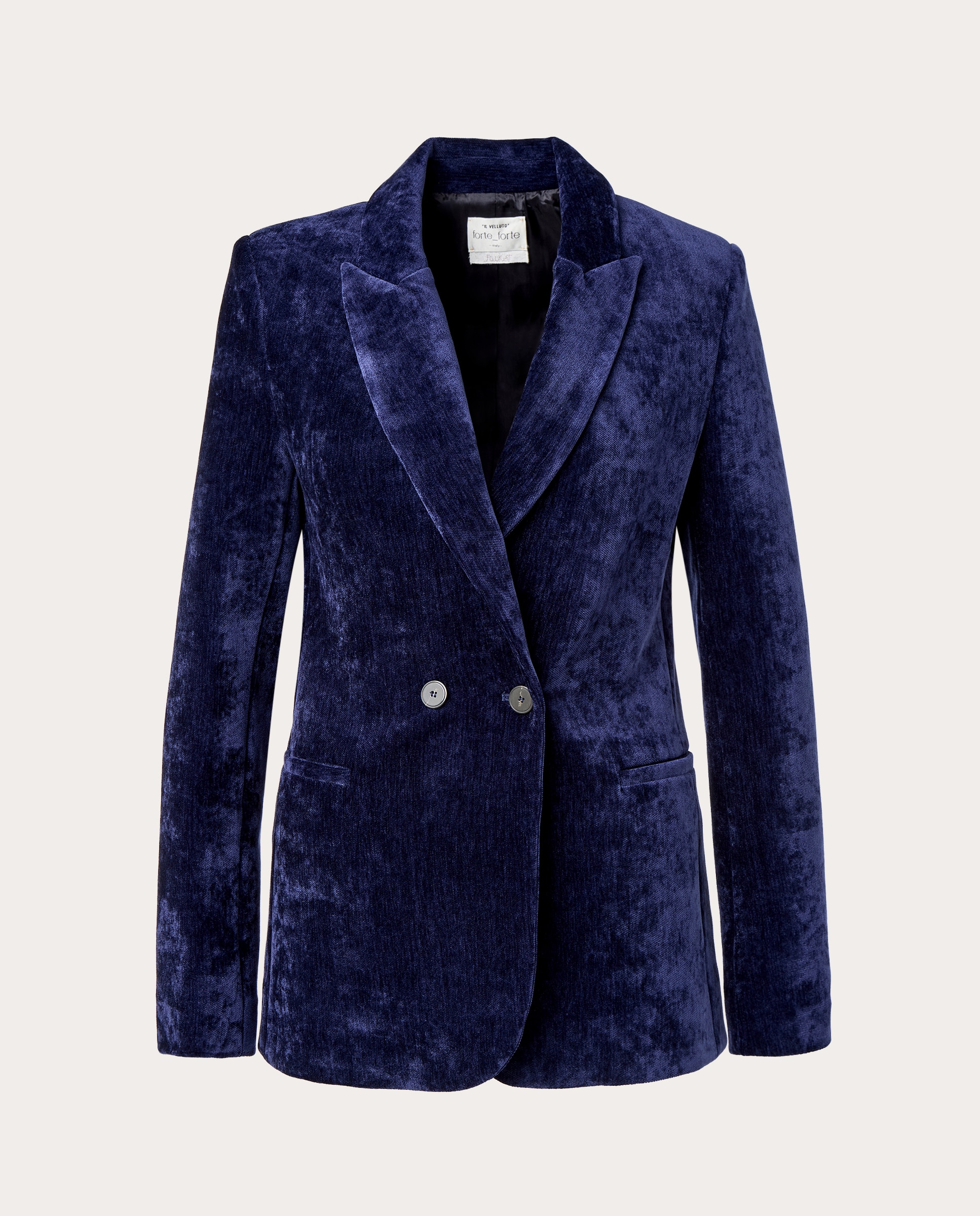 Chaqueta cruzada de terciopelo - Azul Azul-1