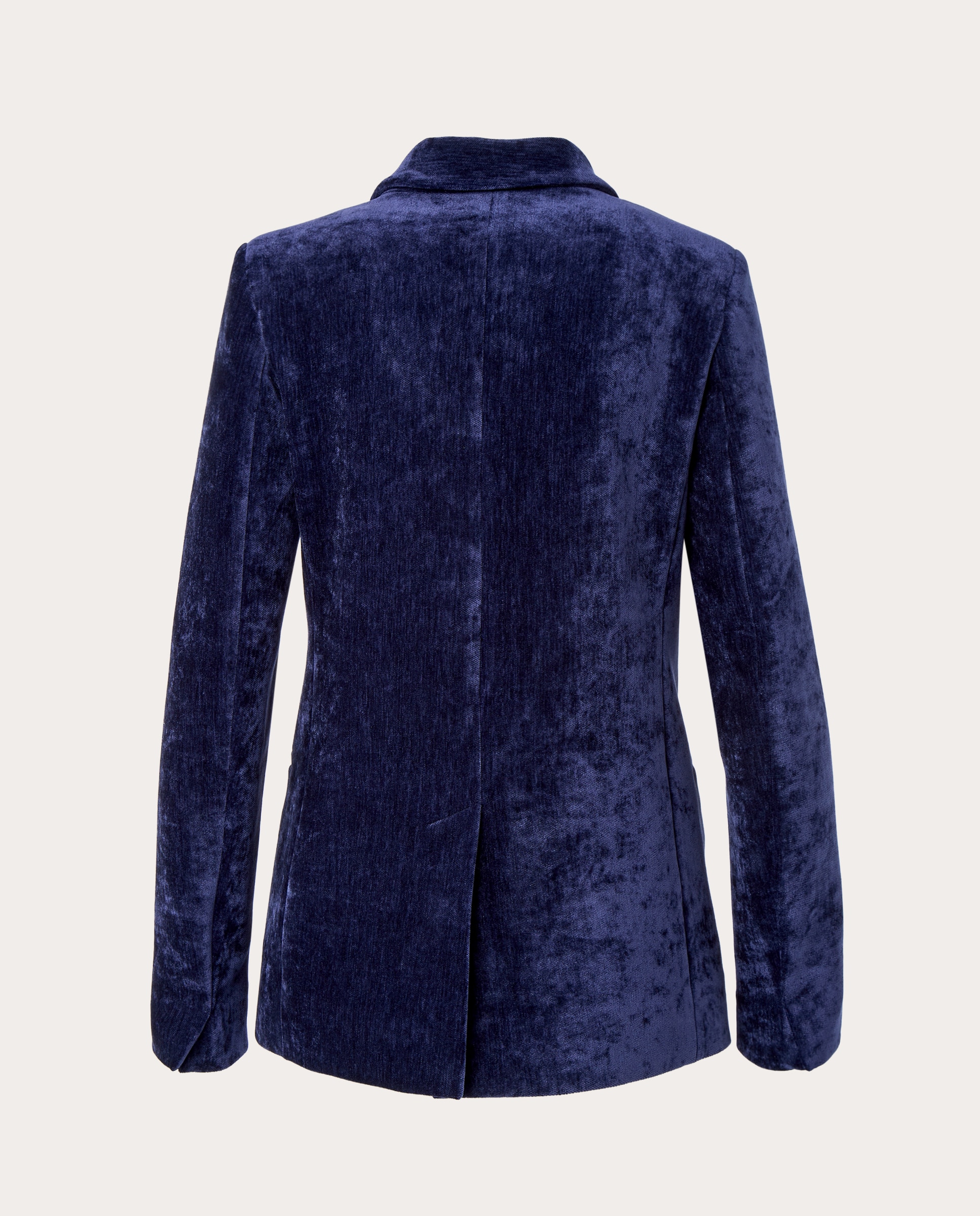 Chaqueta cruzada de terciopelo - Azul Azul-2