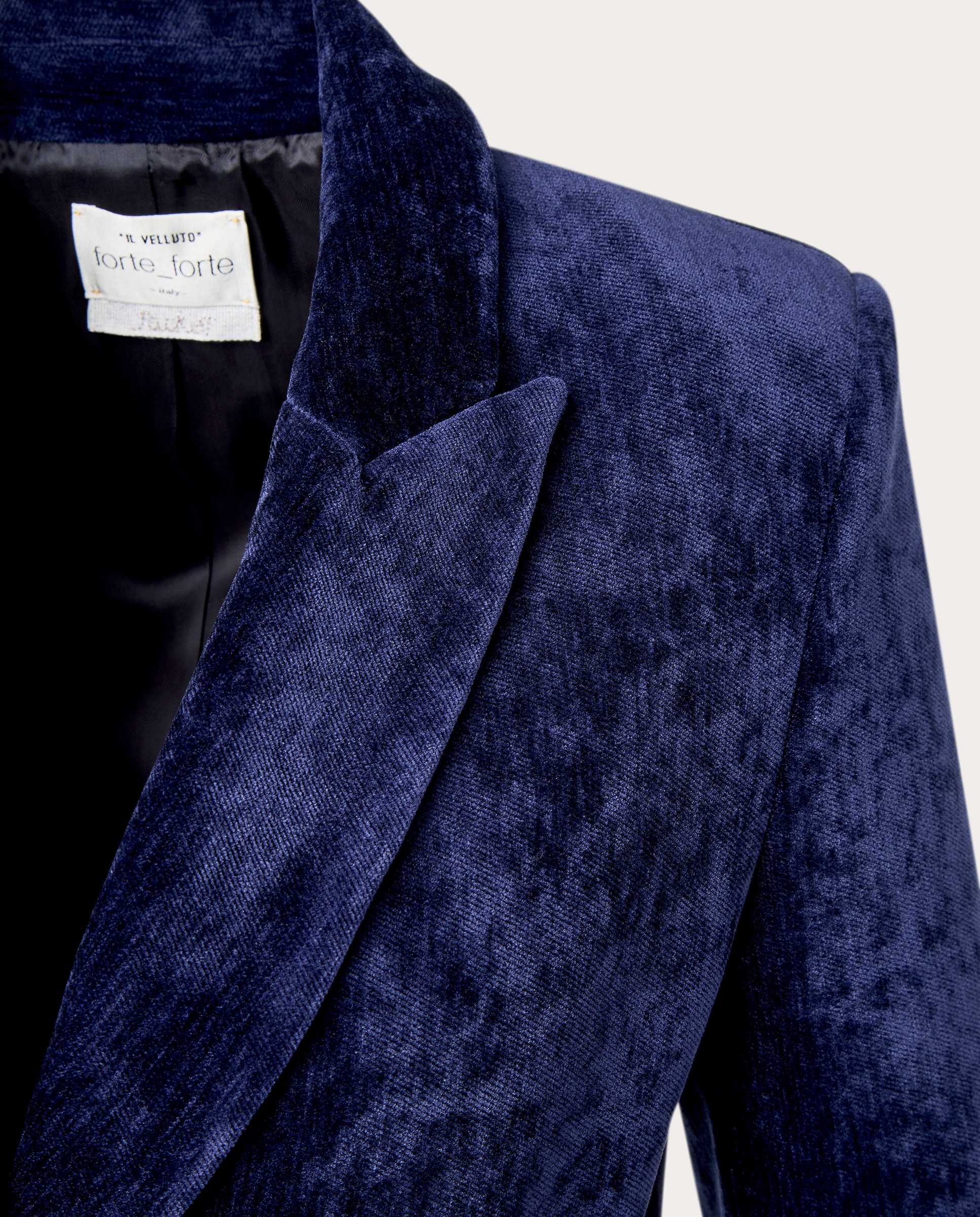 Chaqueta cruzada de terciopelo - Azul Azul-3