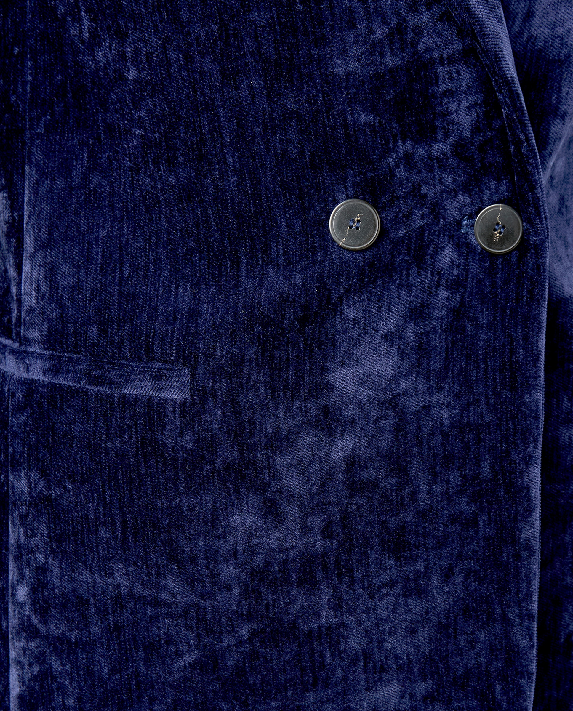 Chaqueta cruzada de terciopelo - Azul Azul-4