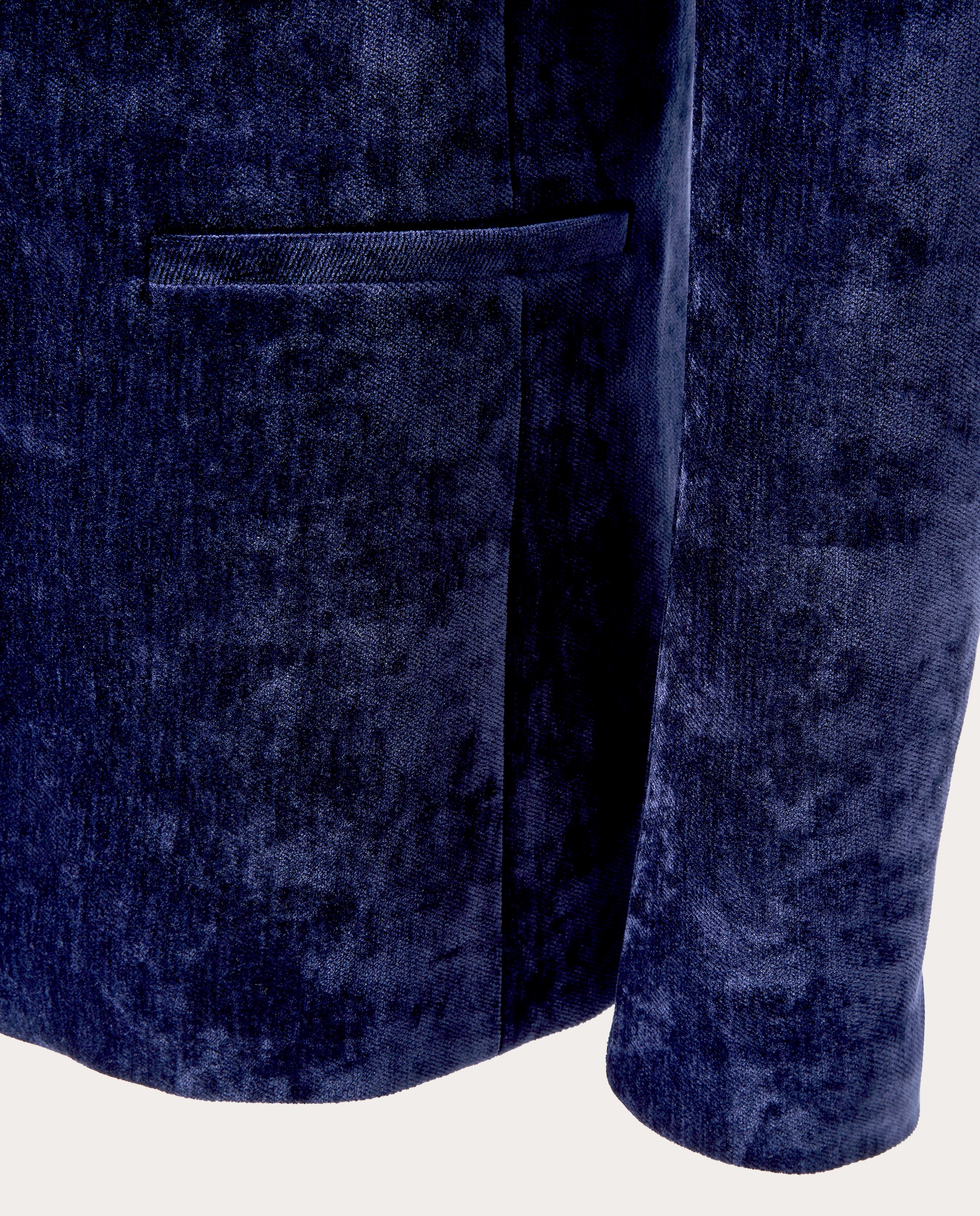 Chaqueta cruzada de terciopelo - Azul Azul-5