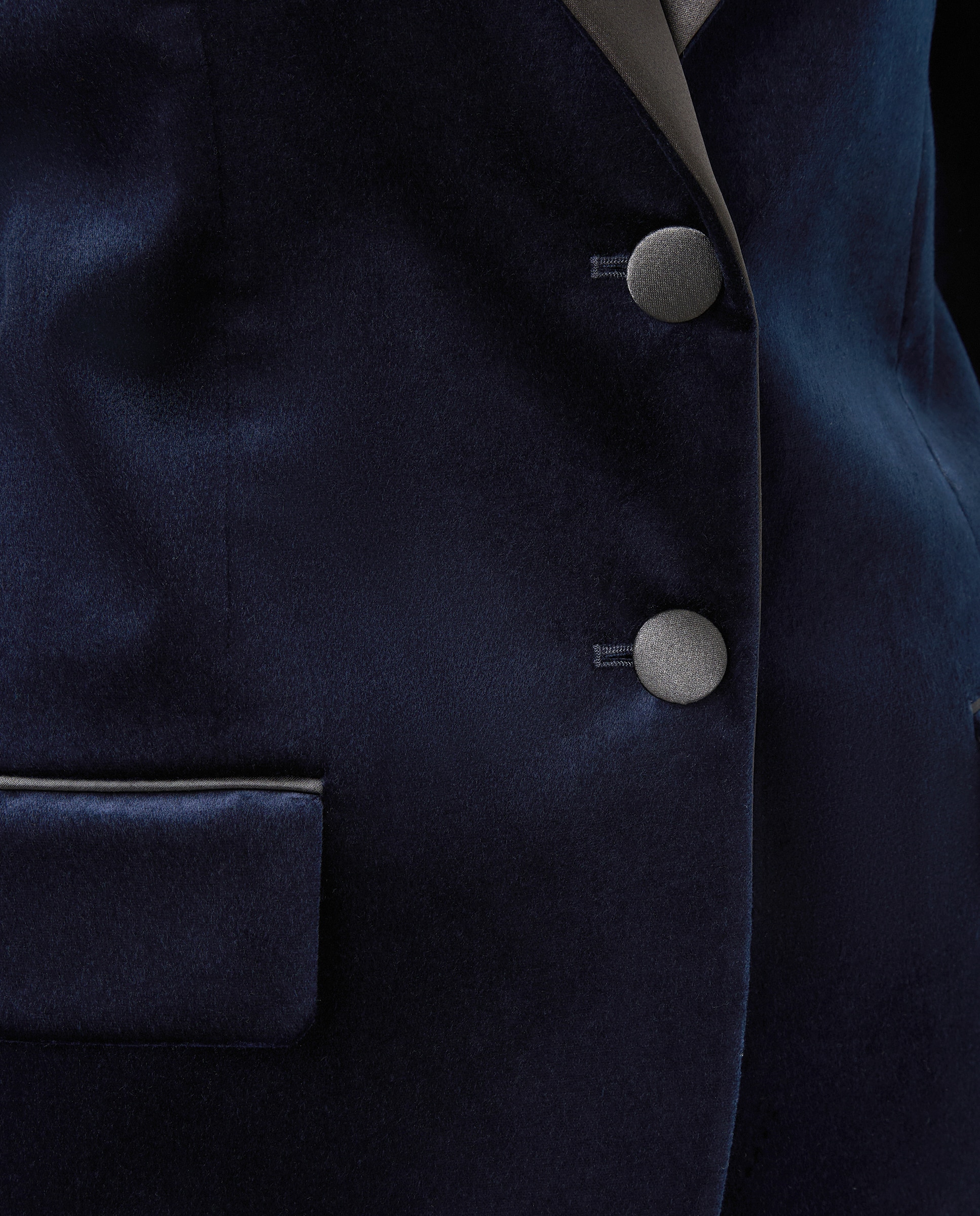 Chaqueta sastre de terciopelo - Azul marino Azul marino-4