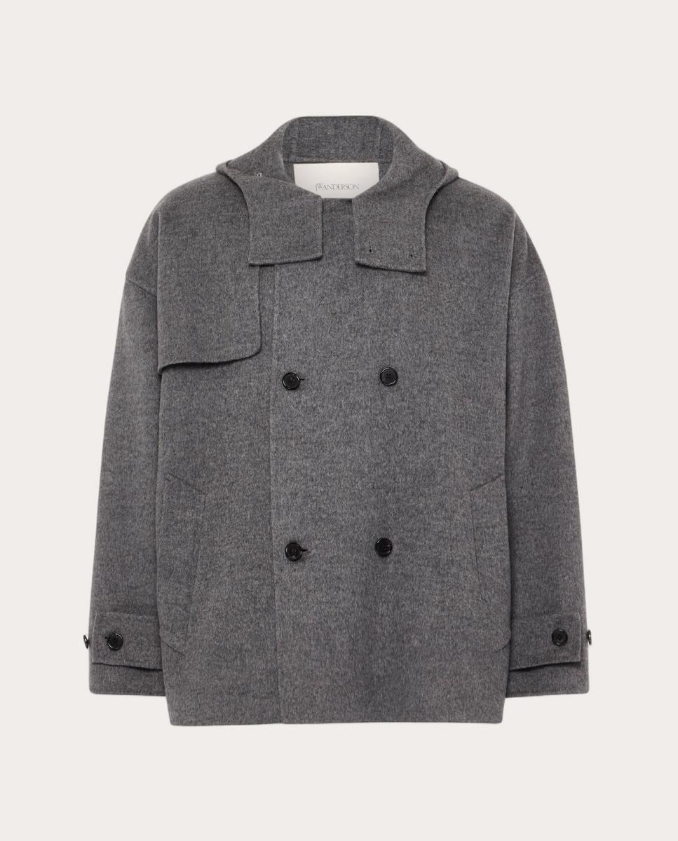 Abrigo de lana Gris-1