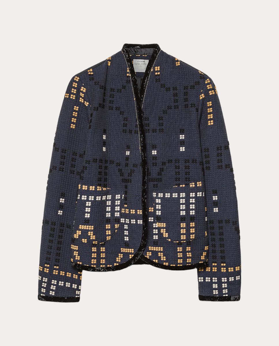 Imagen 0 de Chaqueta corta jacquard Samarcanda Azul marino