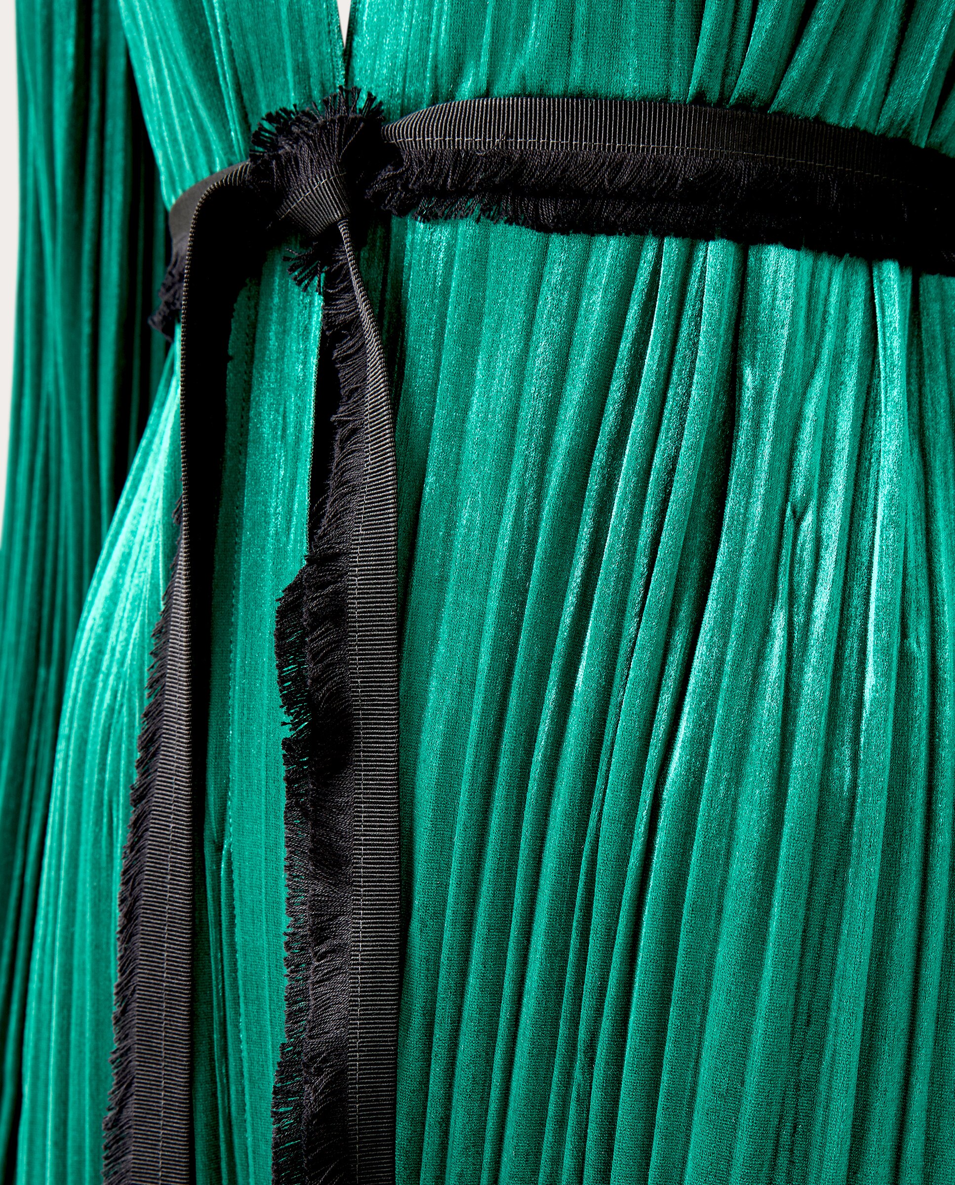 Abrigo bata de terciopelo - Verde Verde-4