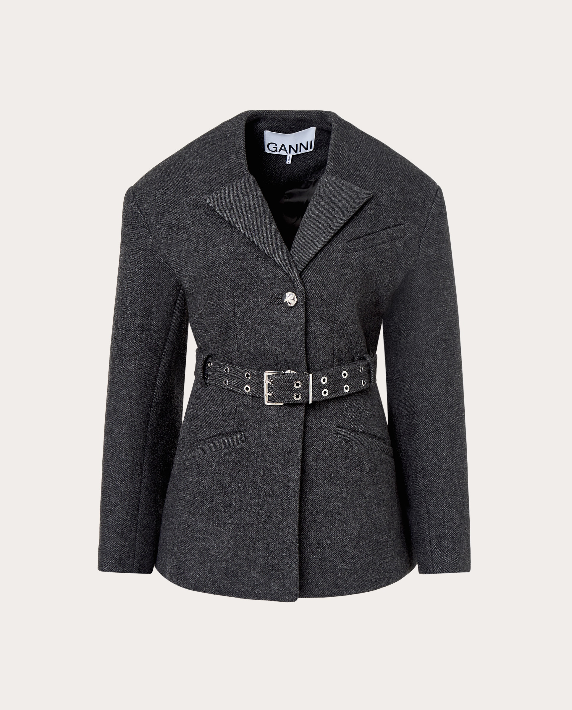 Imagen 0 de Chaqueta con cinturón Gris oscuro