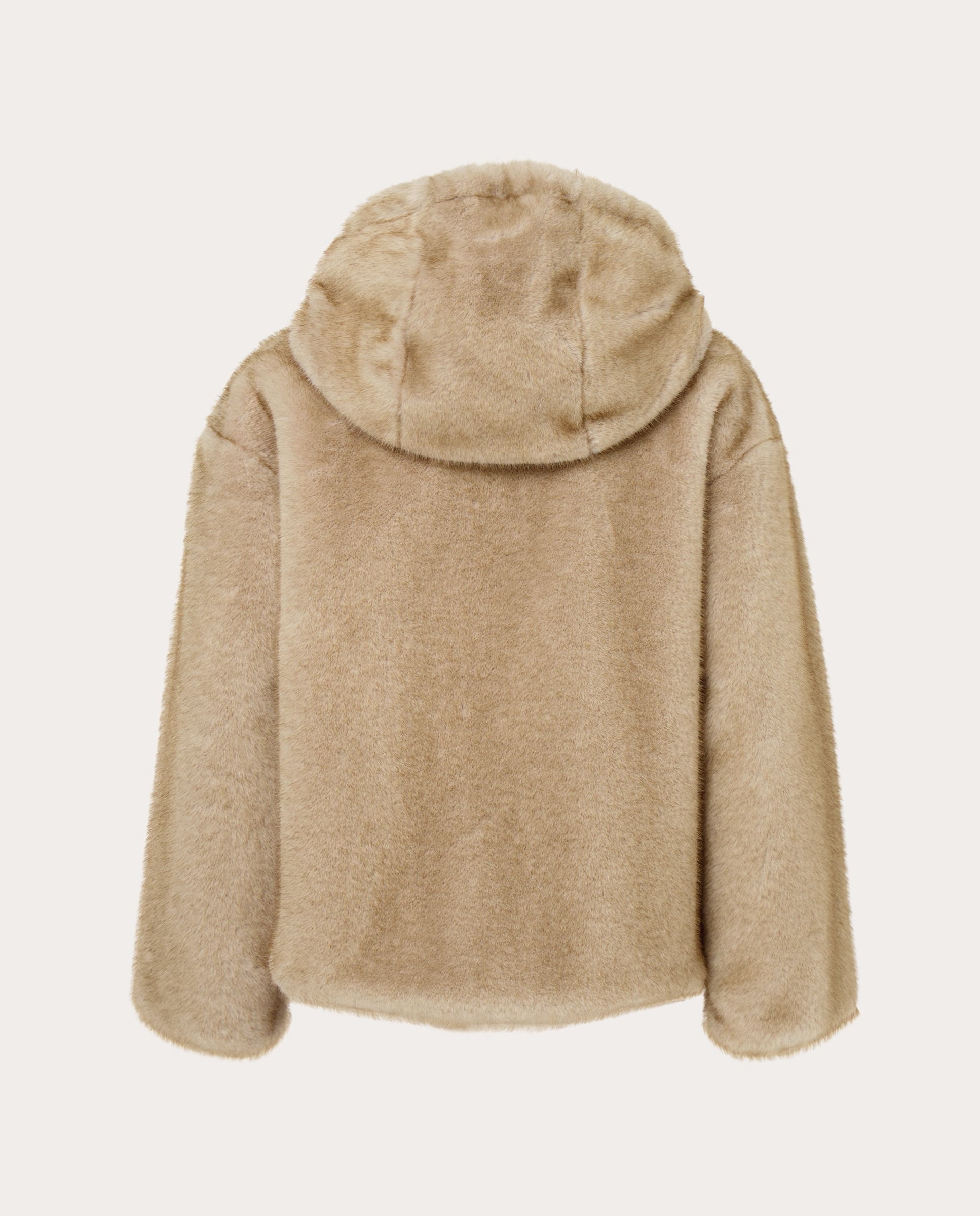 Sweatshirt de Pelo com Capuz Creme-2