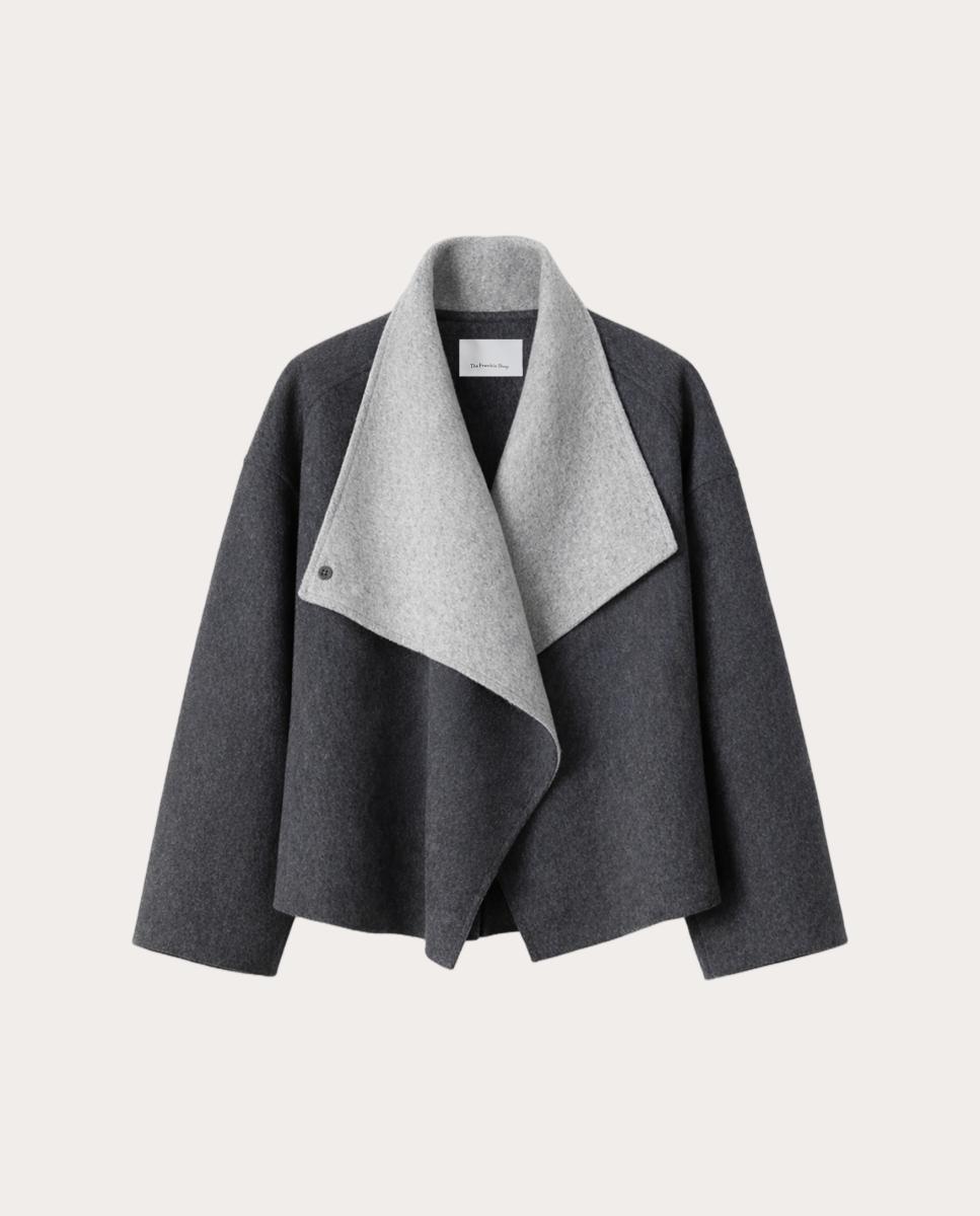 Chaquetón de lana reversible Onelle - Gris Gris-2