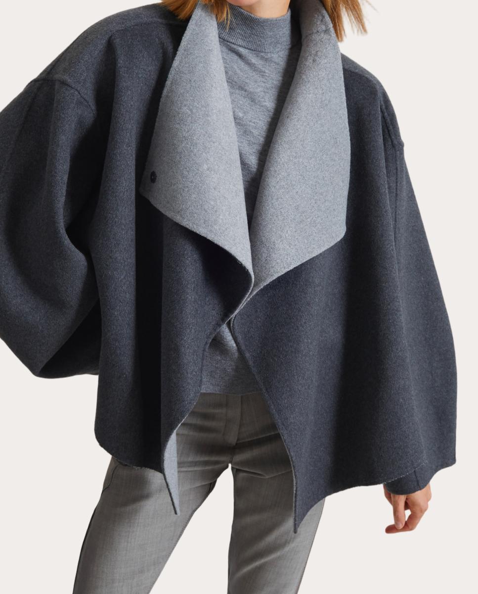 Chaquetón de lana reversible Onelle - Gris Gris-3