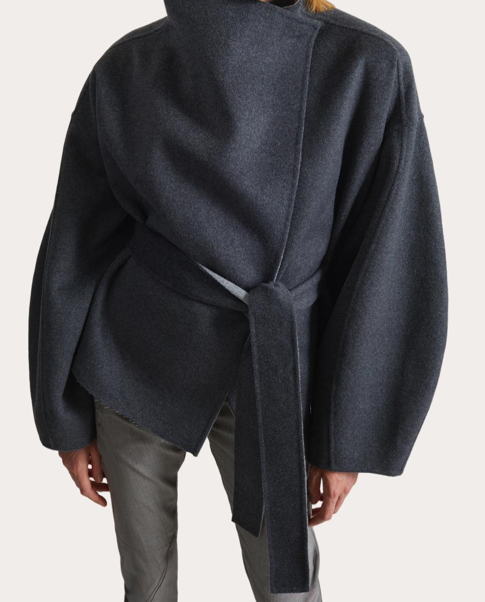 Chaquetón de lana reversible Onelle - Gris Gris-4