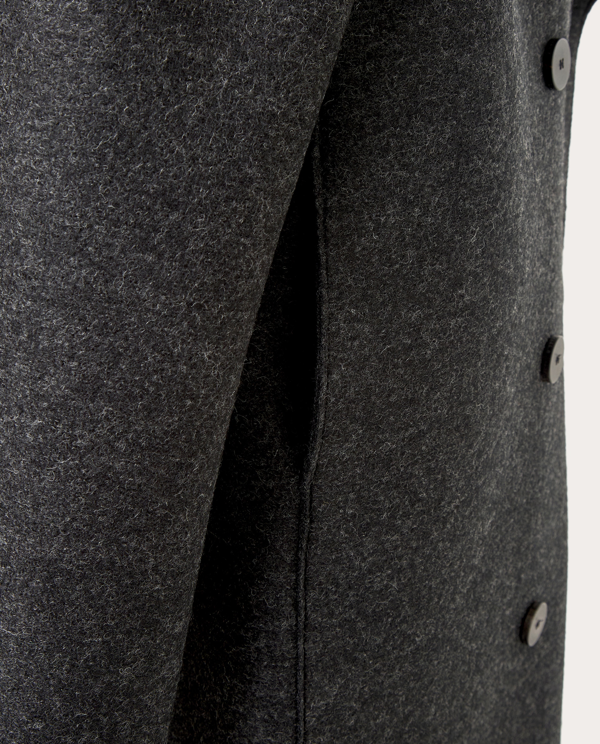 Abrigo largo cruzado oversize de lana - Gris oscuro Gris oscuro-5