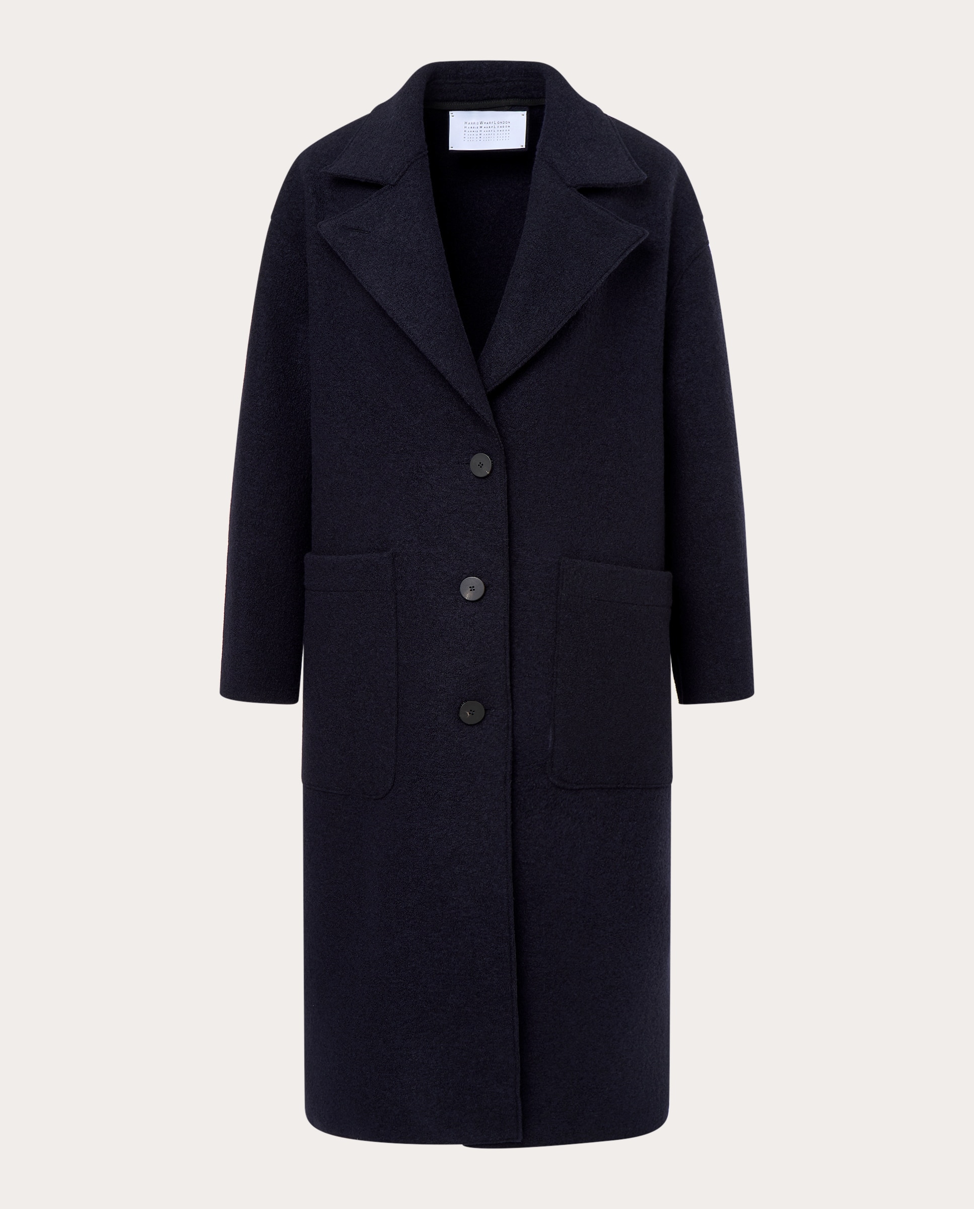Abrigo greatcoat de lana hervida - Azul marino Azul marino-1