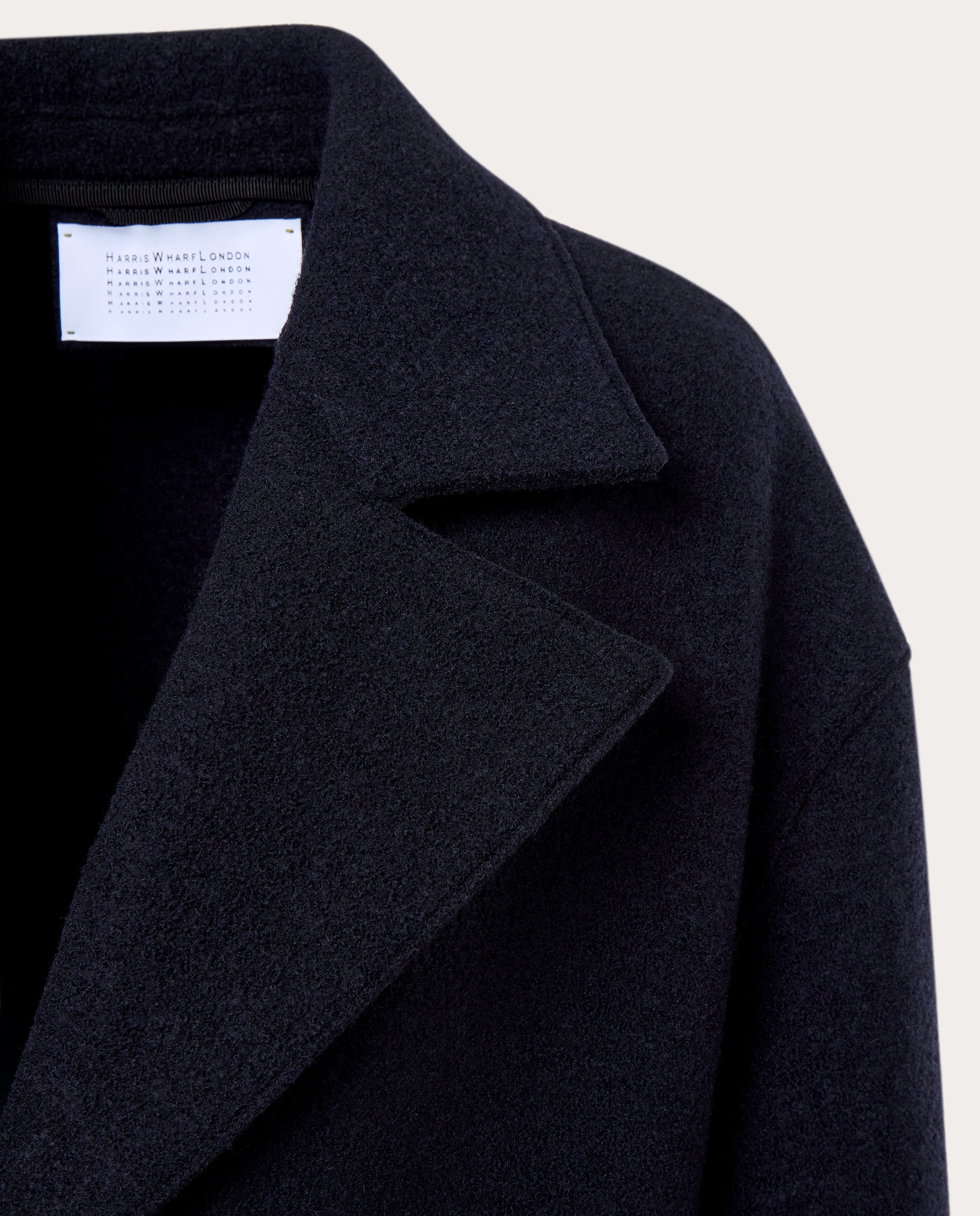 Abrigo greatcoat de lana hervida - Azul marino Azul marino-3