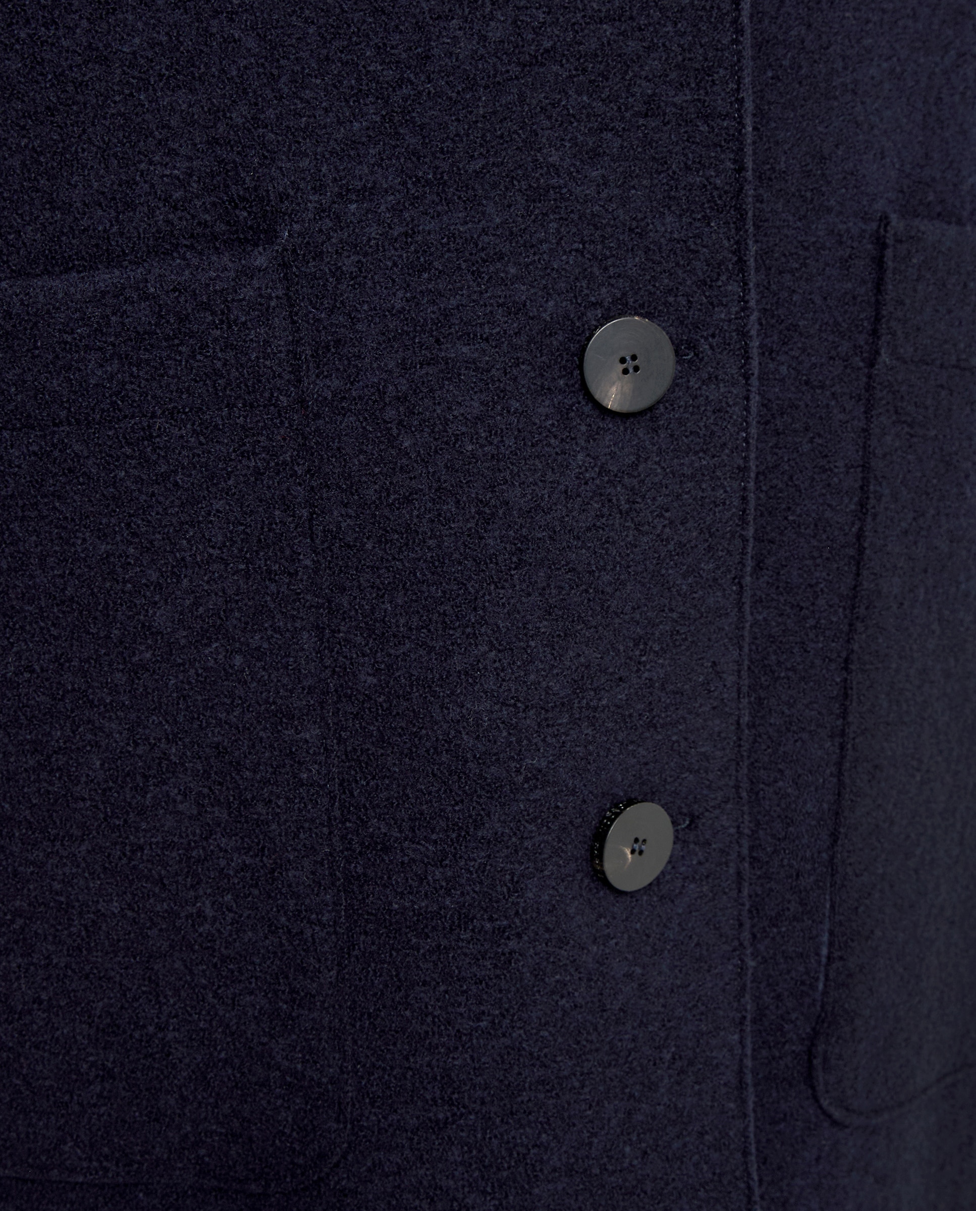 Abrigo greatcoat de lana hervida - Azul marino Azul marino-4