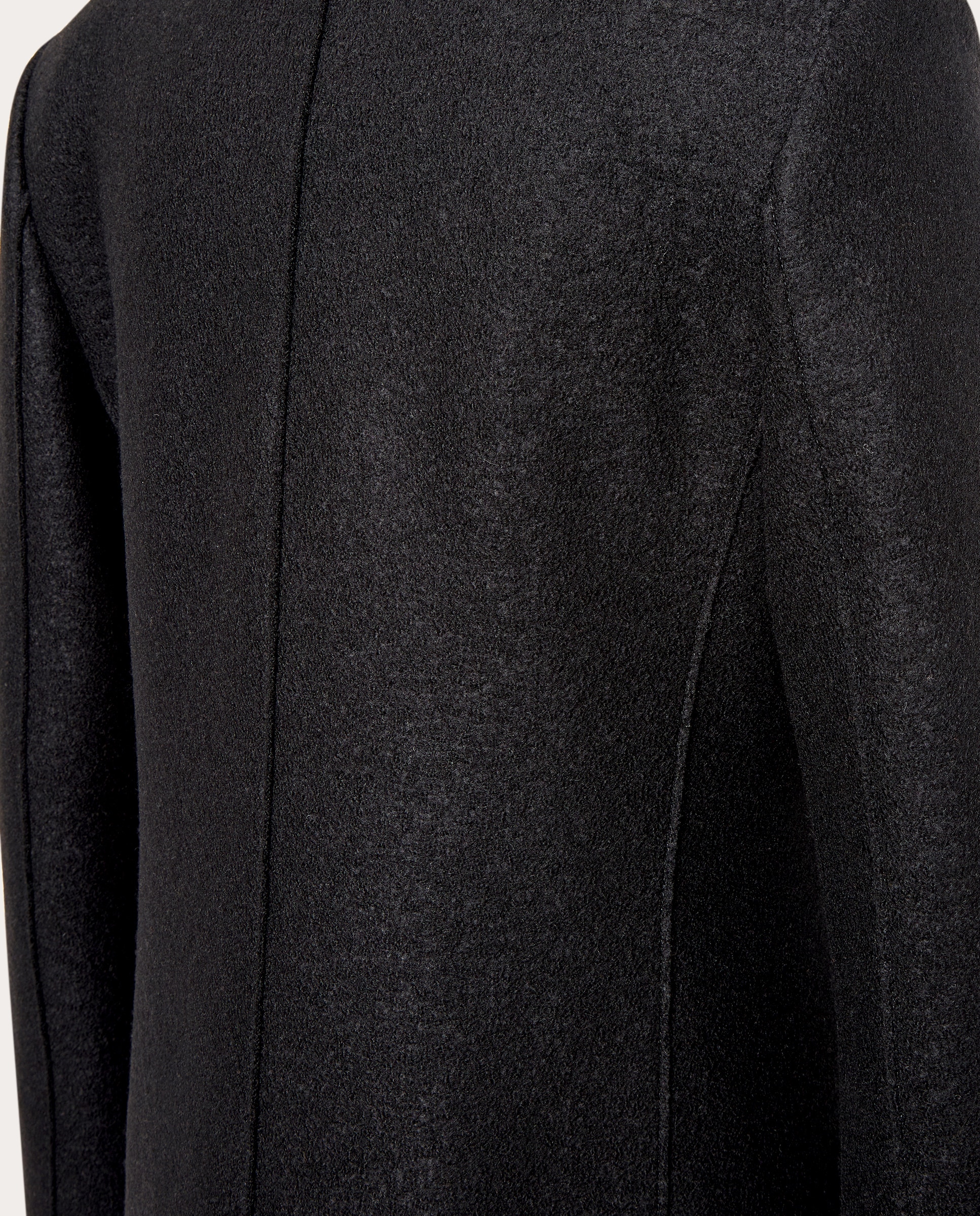 Abrigo largo cruzado tailored de lana - Negro Negro-5