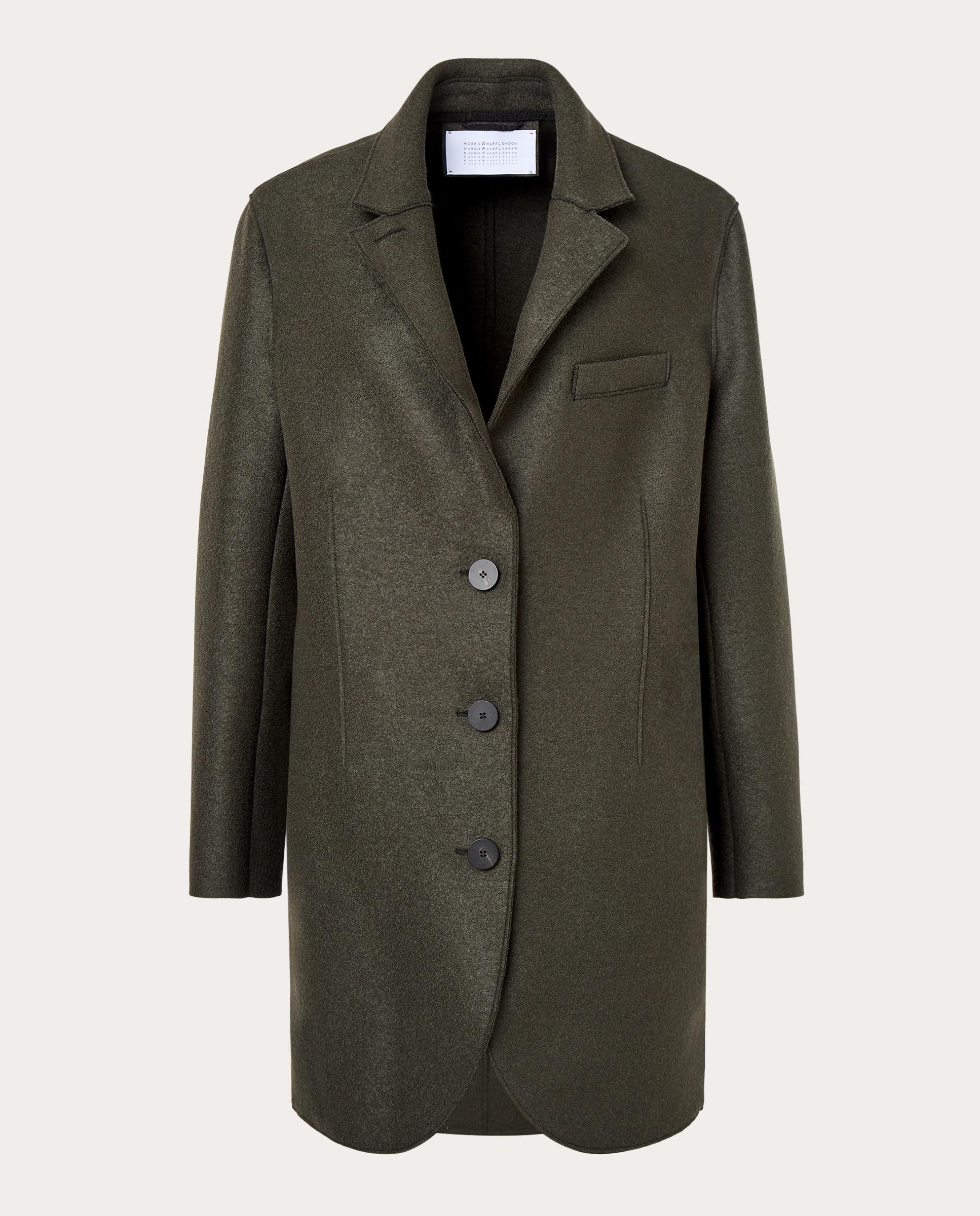 Imagen 0 de Abrigo boyfriend de lana prensada Verde