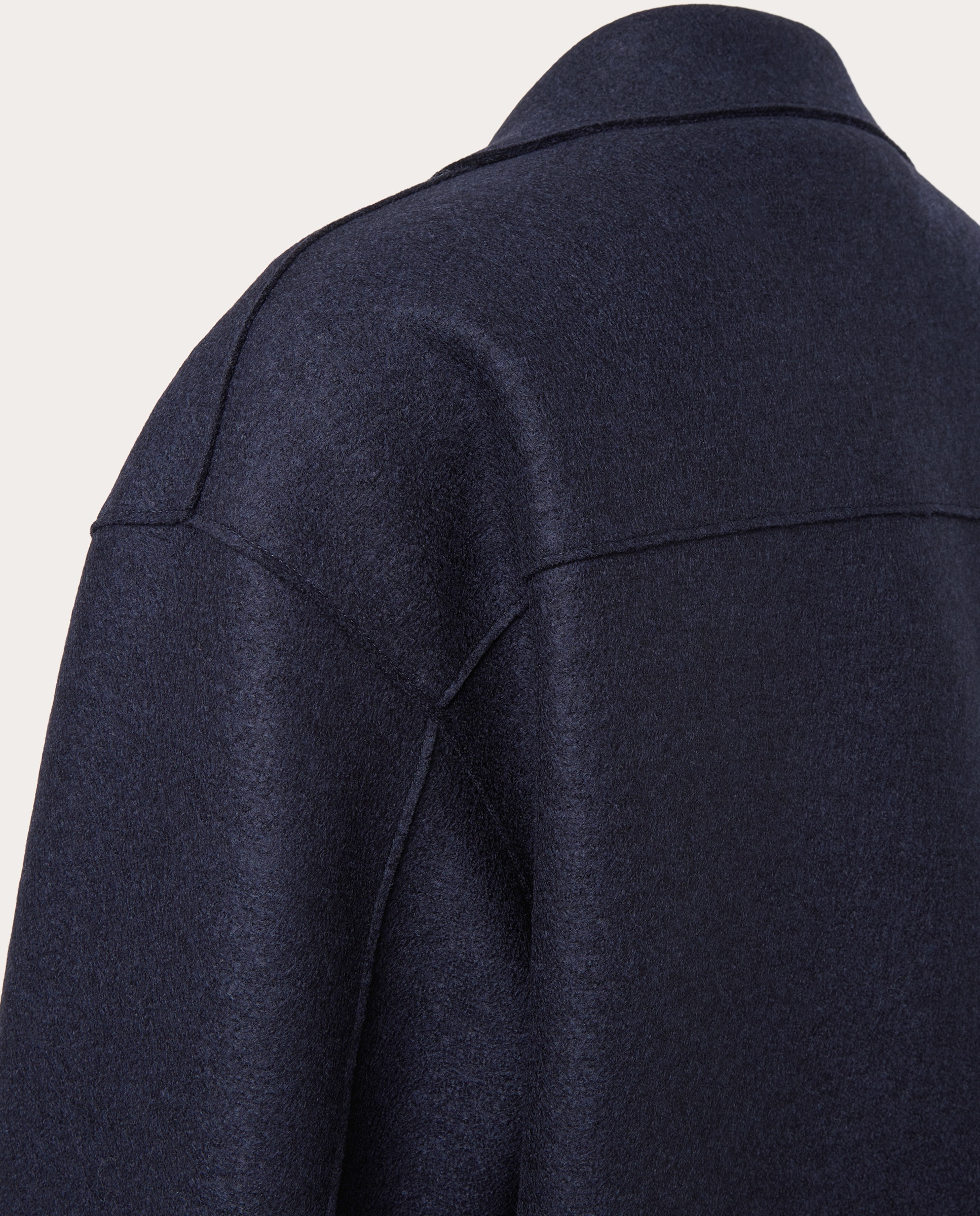 Abrigo oversize de lana prensada - Azul marino Azul marino-5