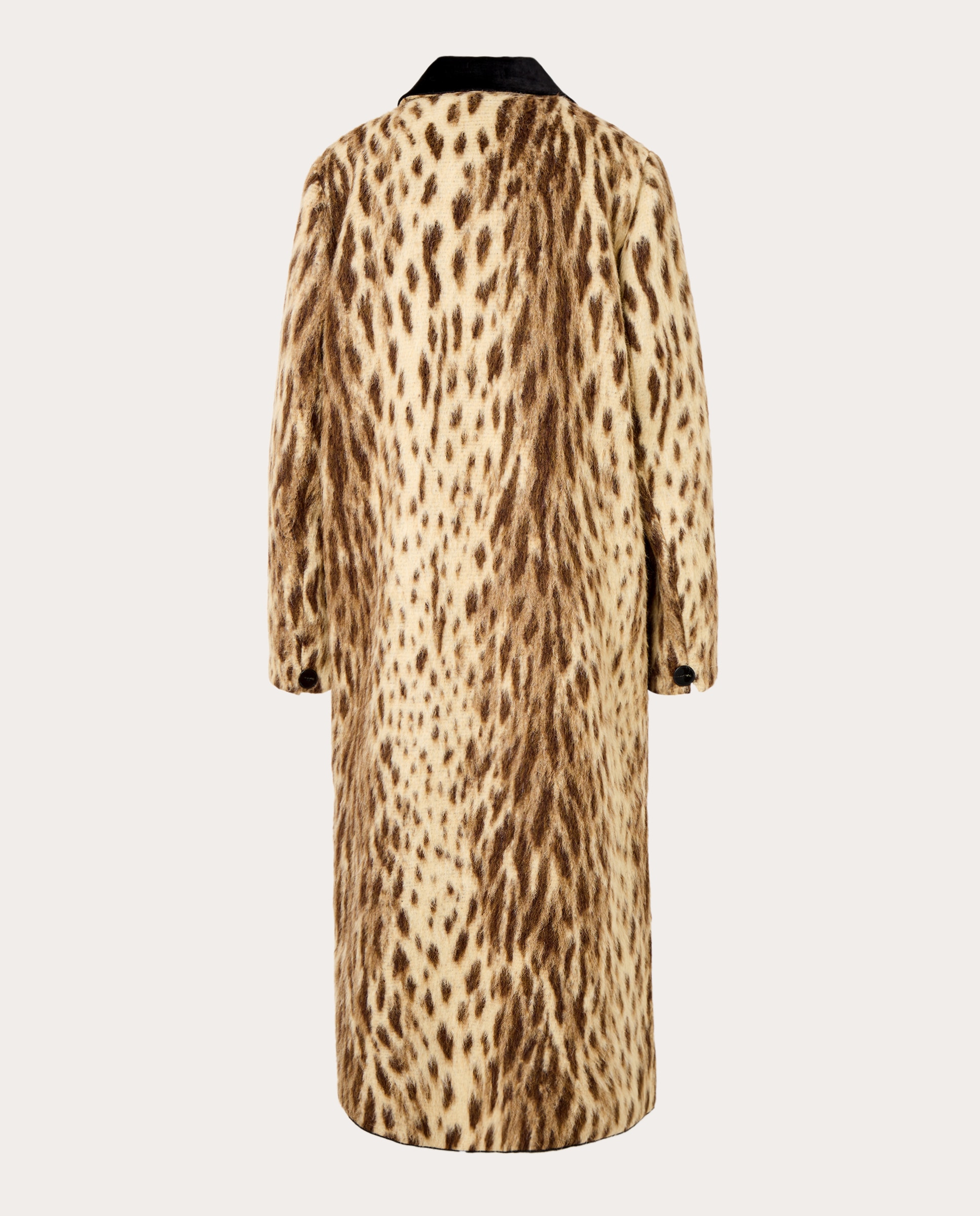 Sobretudo de Lã e Alpaca com Animal Print Ouro-2