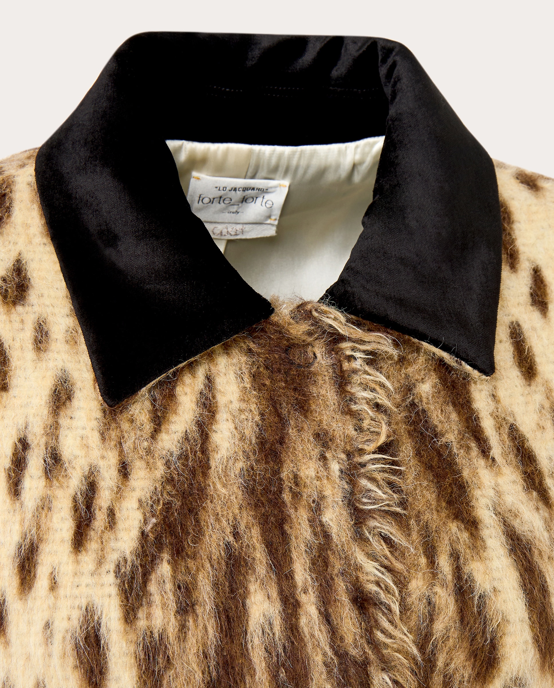 Sobretudo de Lã e Alpaca com Animal Print Ouro-3