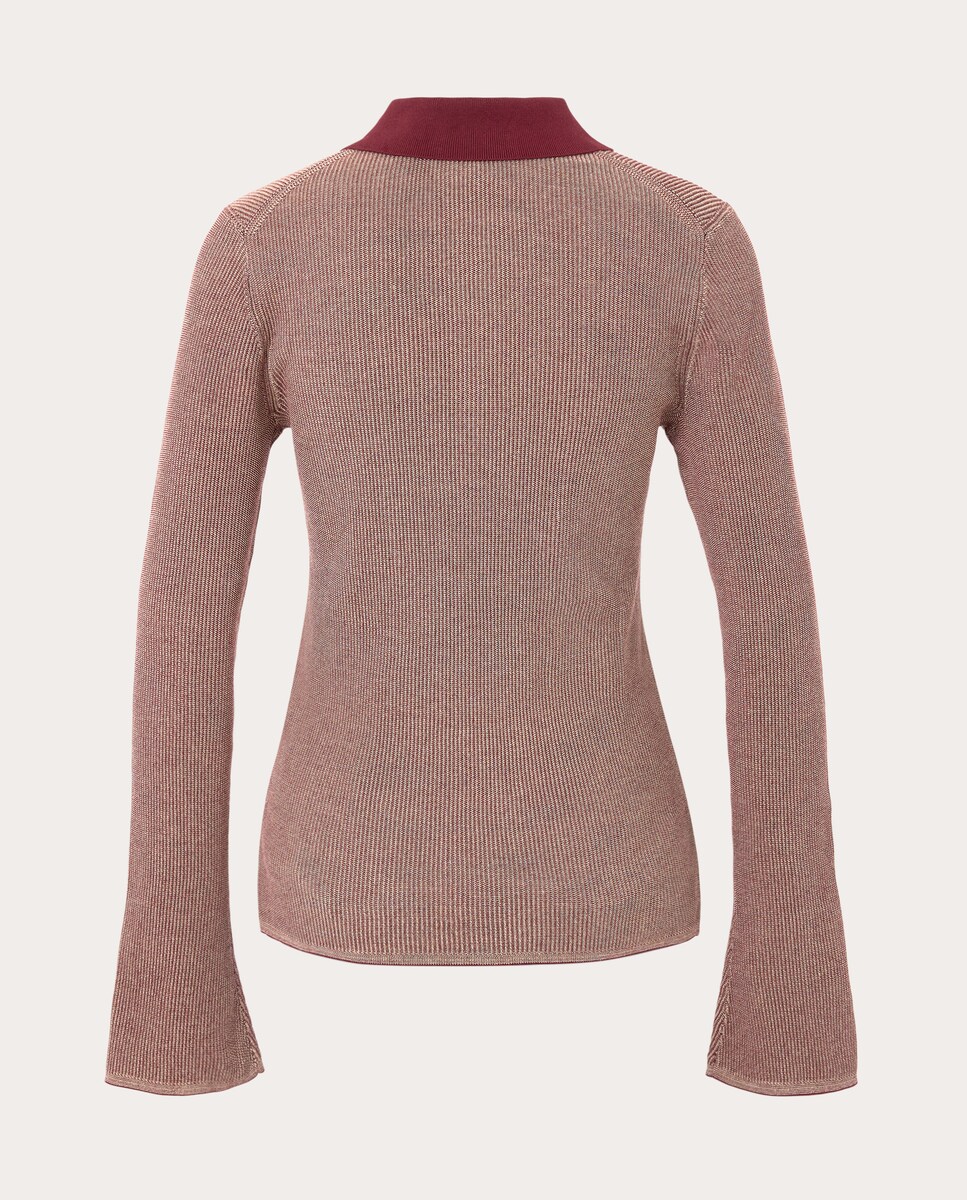 Camisola de malha de algodão Vermelho-2