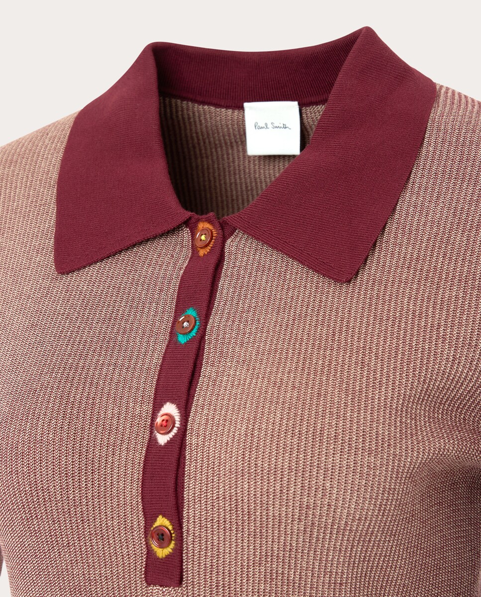 Camisola de malha de algodão Vermelho-3