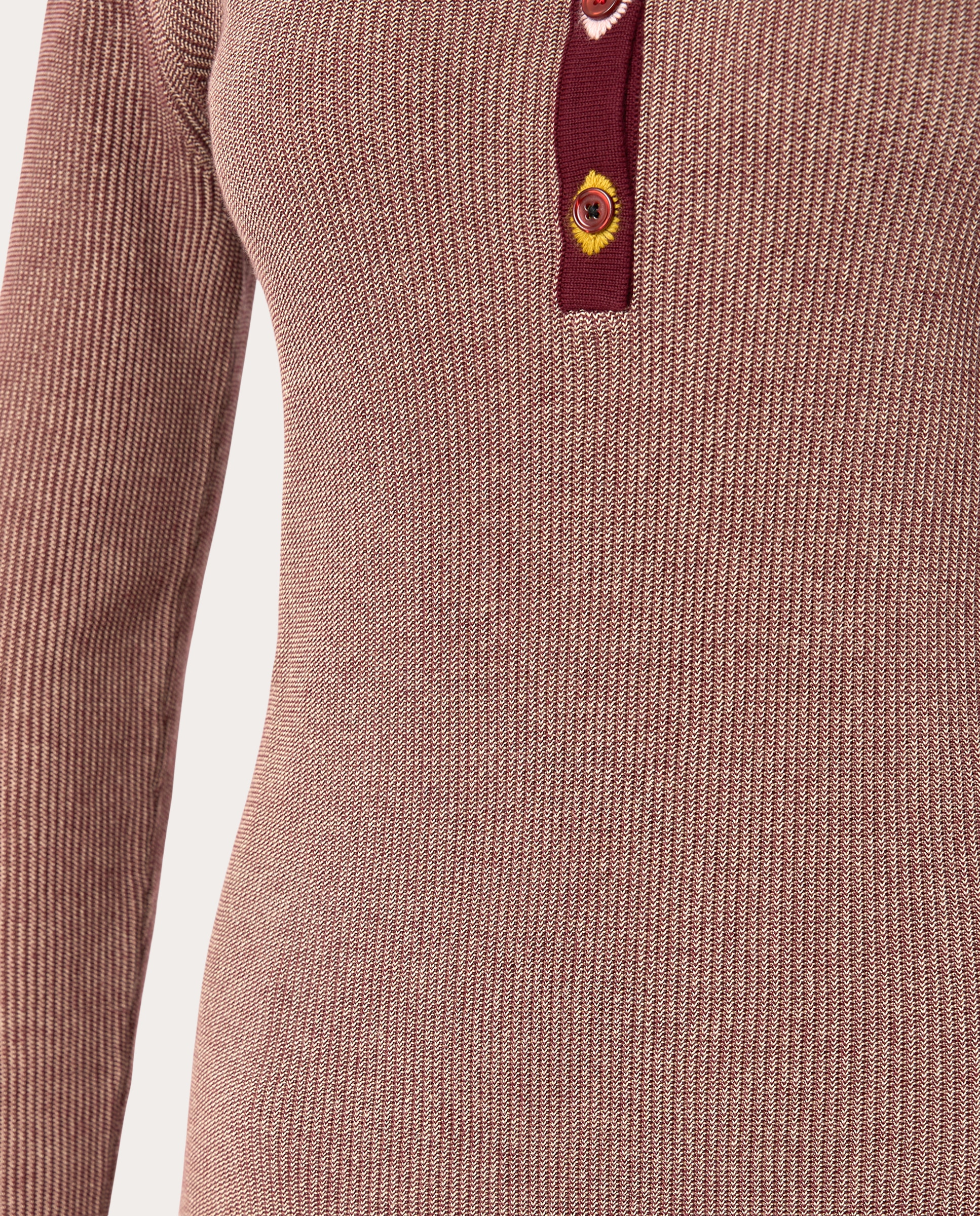 Camisola de malha de algodão Vermelho-4