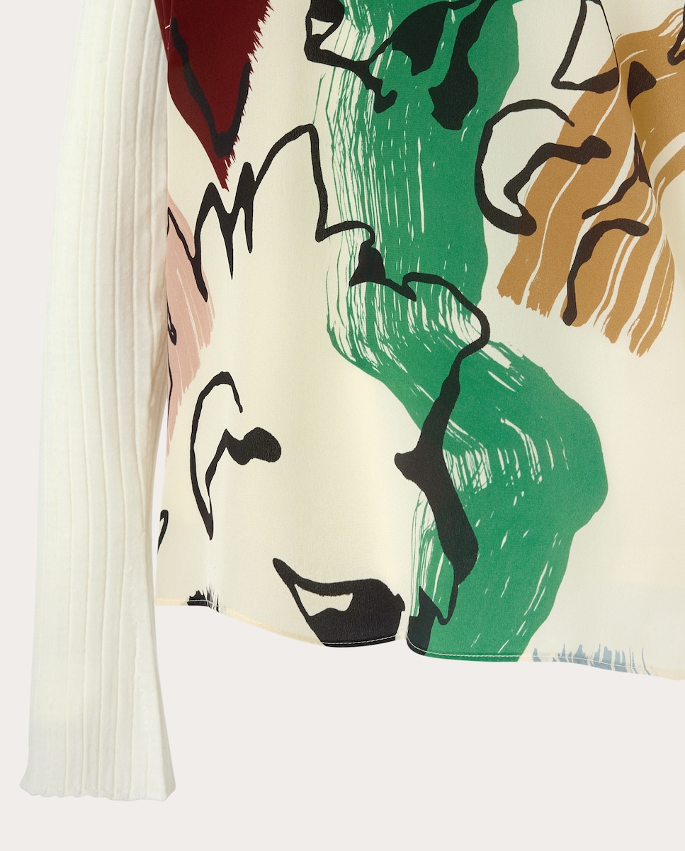 Camisola de malha estampada Multicolor-3