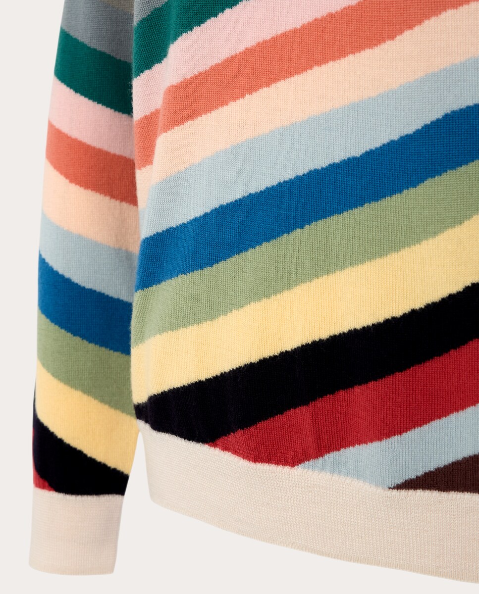 Camisola de malha de lã estampada Multicolor-3