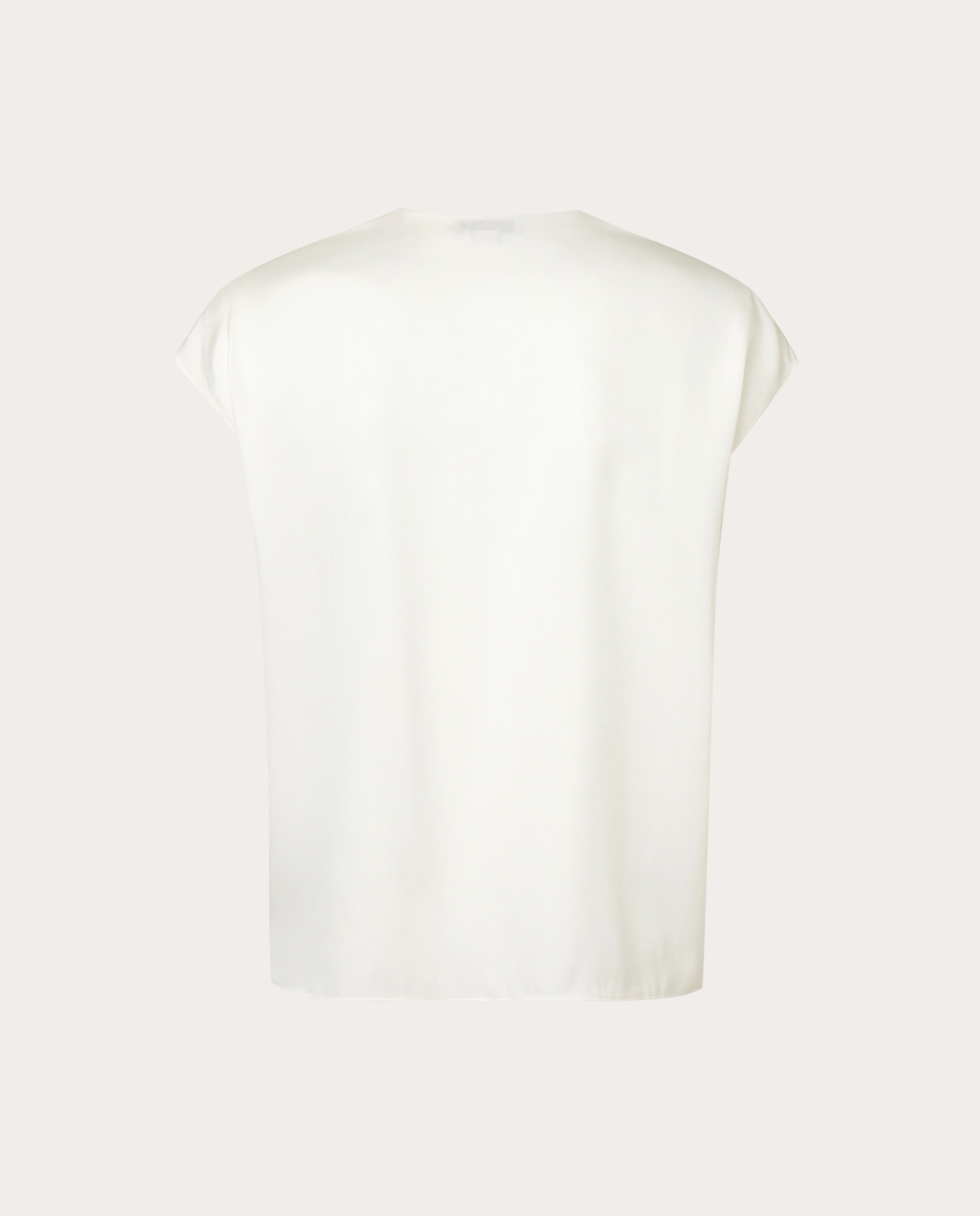 Top Shell com Decote em Bico Duplo - Branco Sujo Branco-2