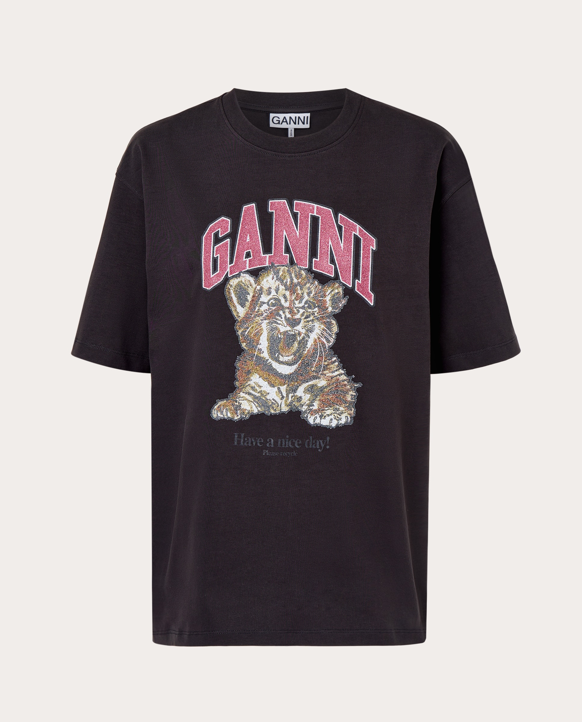 Imagen 0 de Camiseta de algodón con print Gris oscuro
