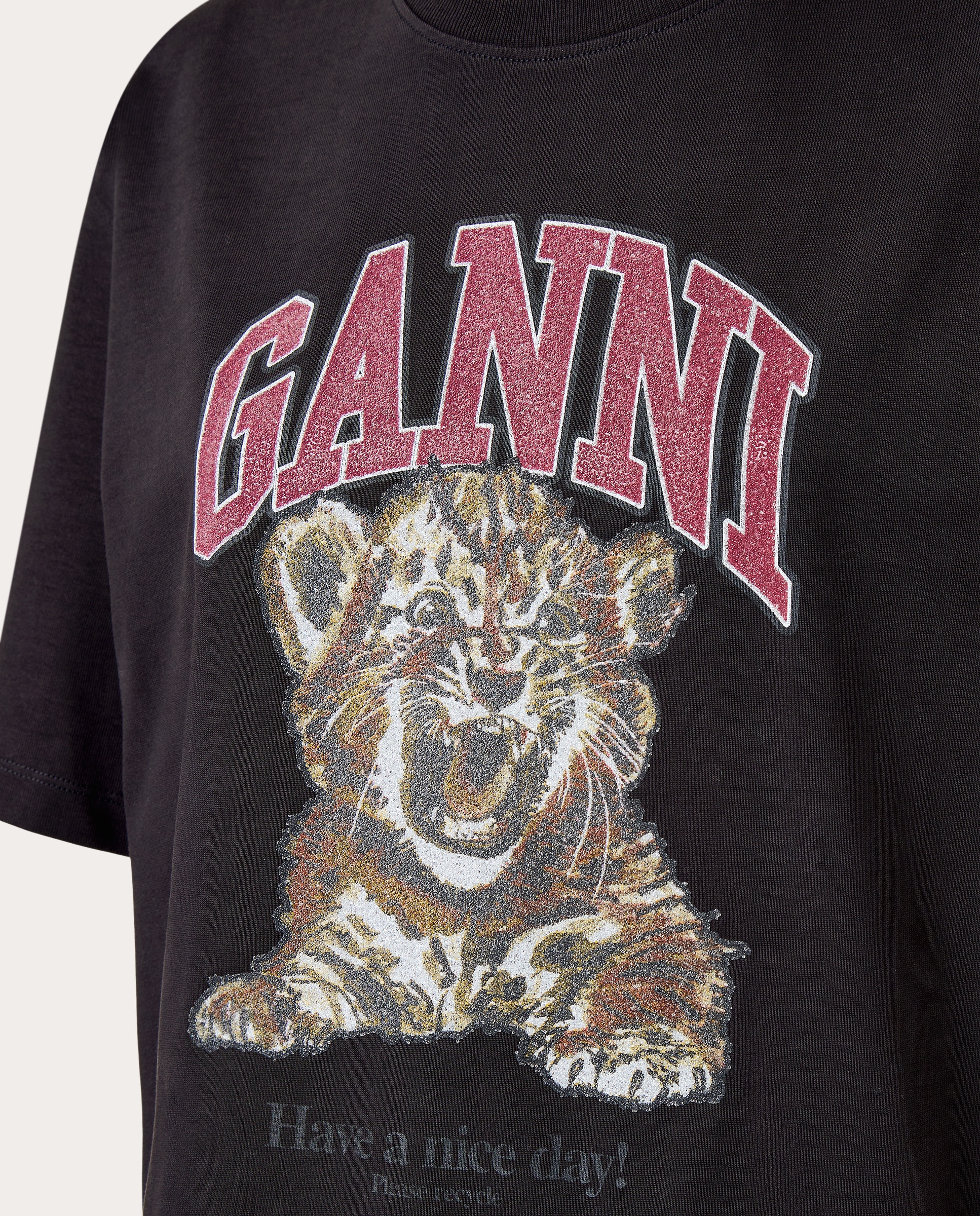 T-shirt de Algodão com Estampado Cinzento-escuro-3