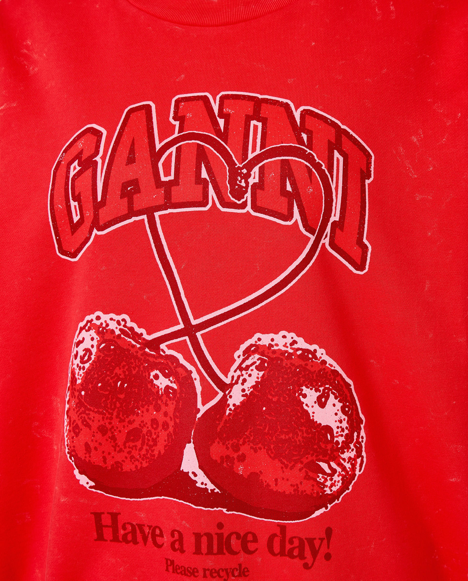 Sweatshirt com Efeito de Lavagem e Cerejas Fúcsia-3