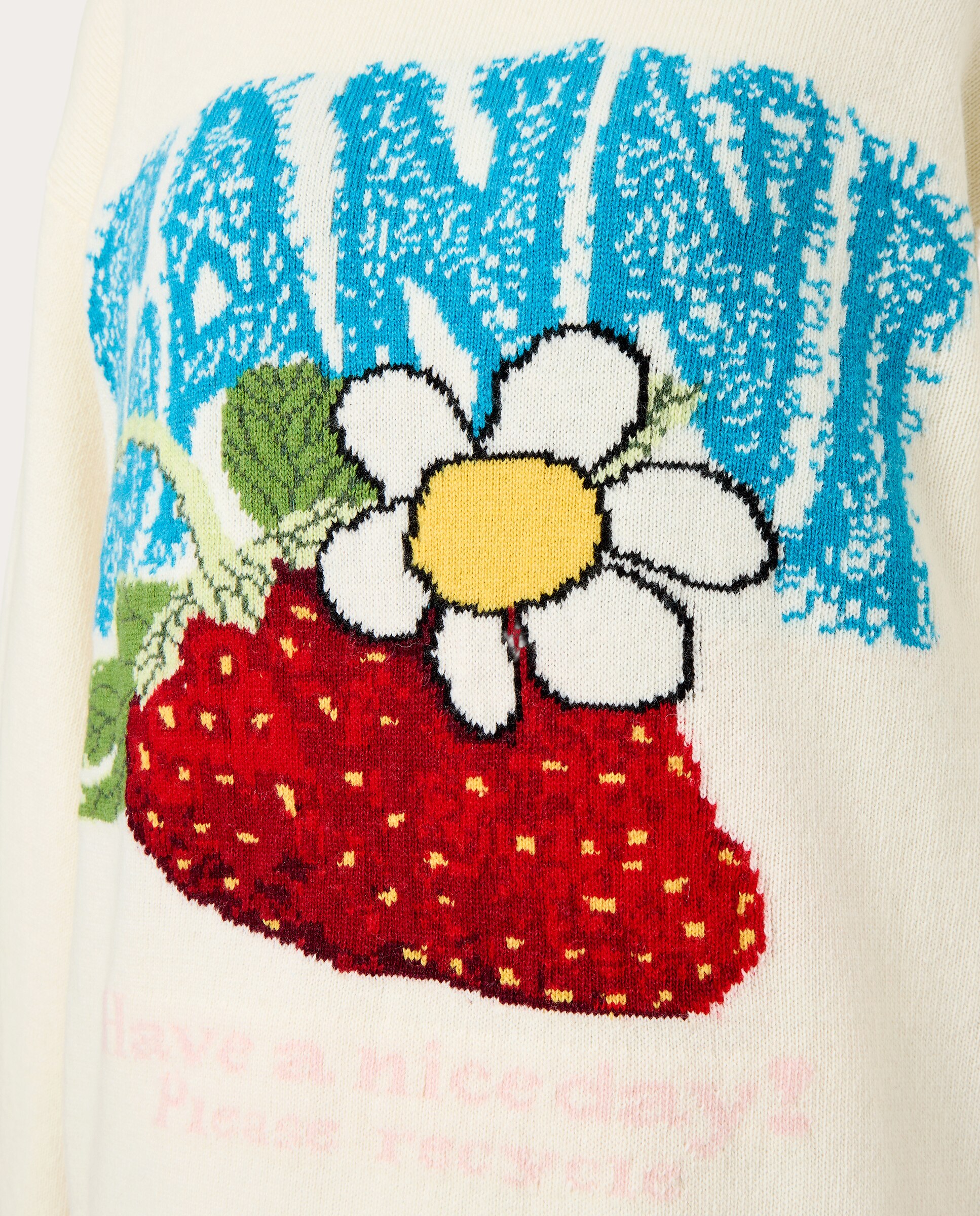 Camisola de Malha Oversize Morango Branco-3
