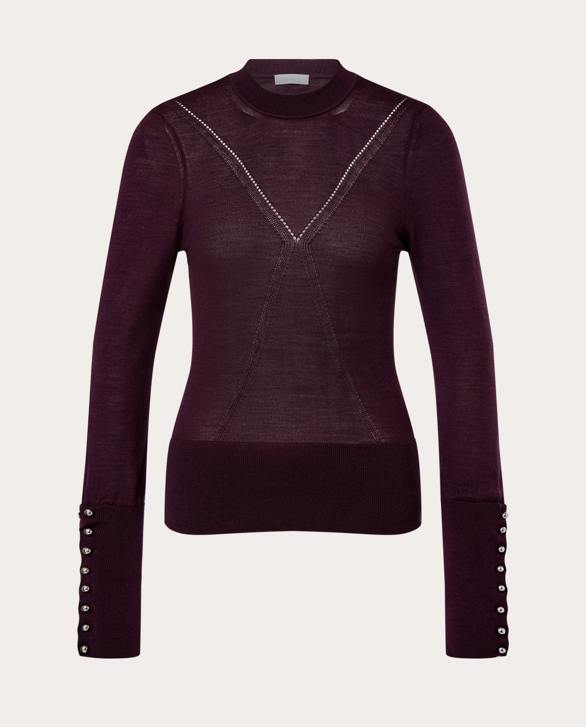 Imagen 1 de Jersey ajustado de lana y seda Morado