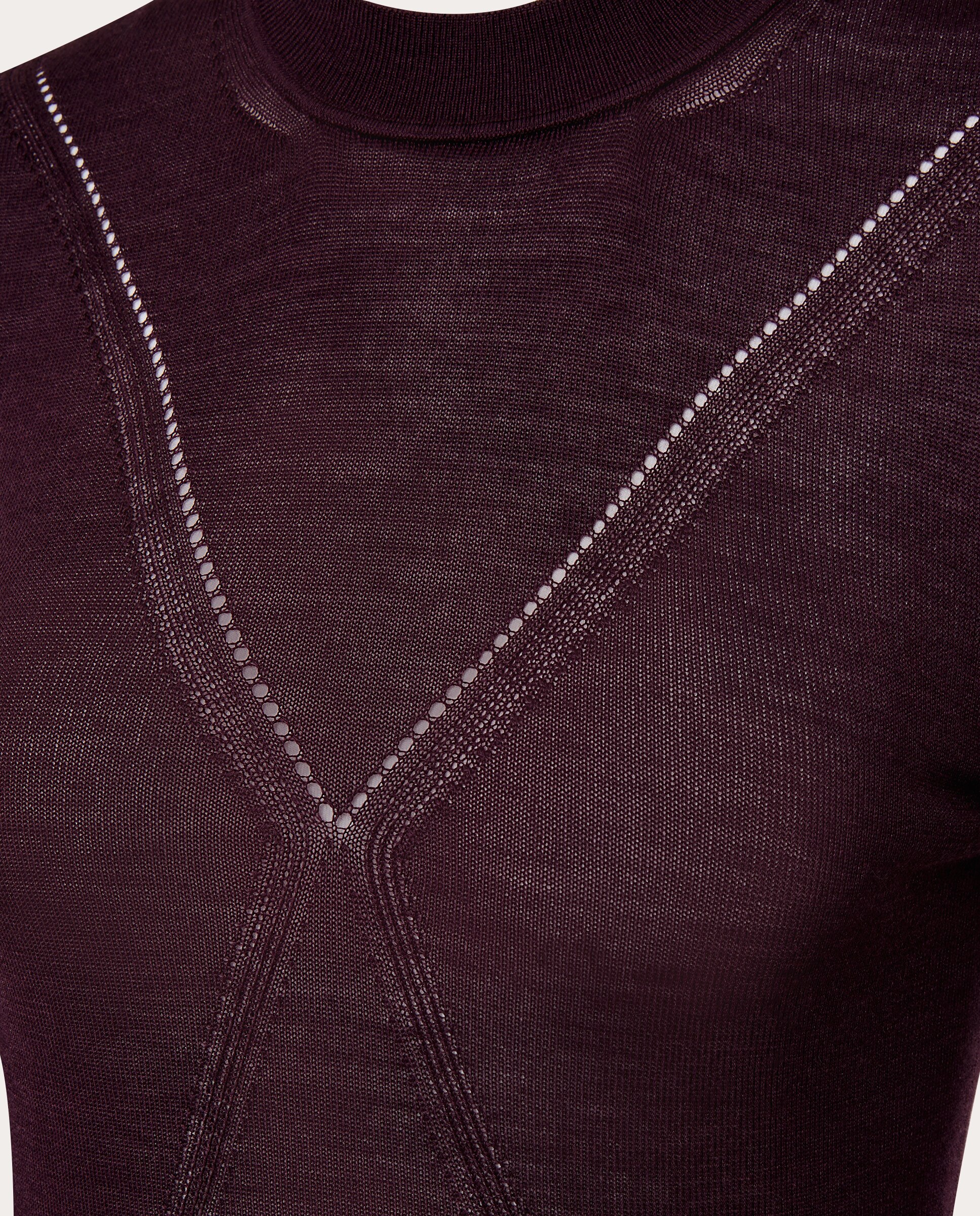 Imagen 3 de Jersey ajustado de lana y seda - Morado Morado