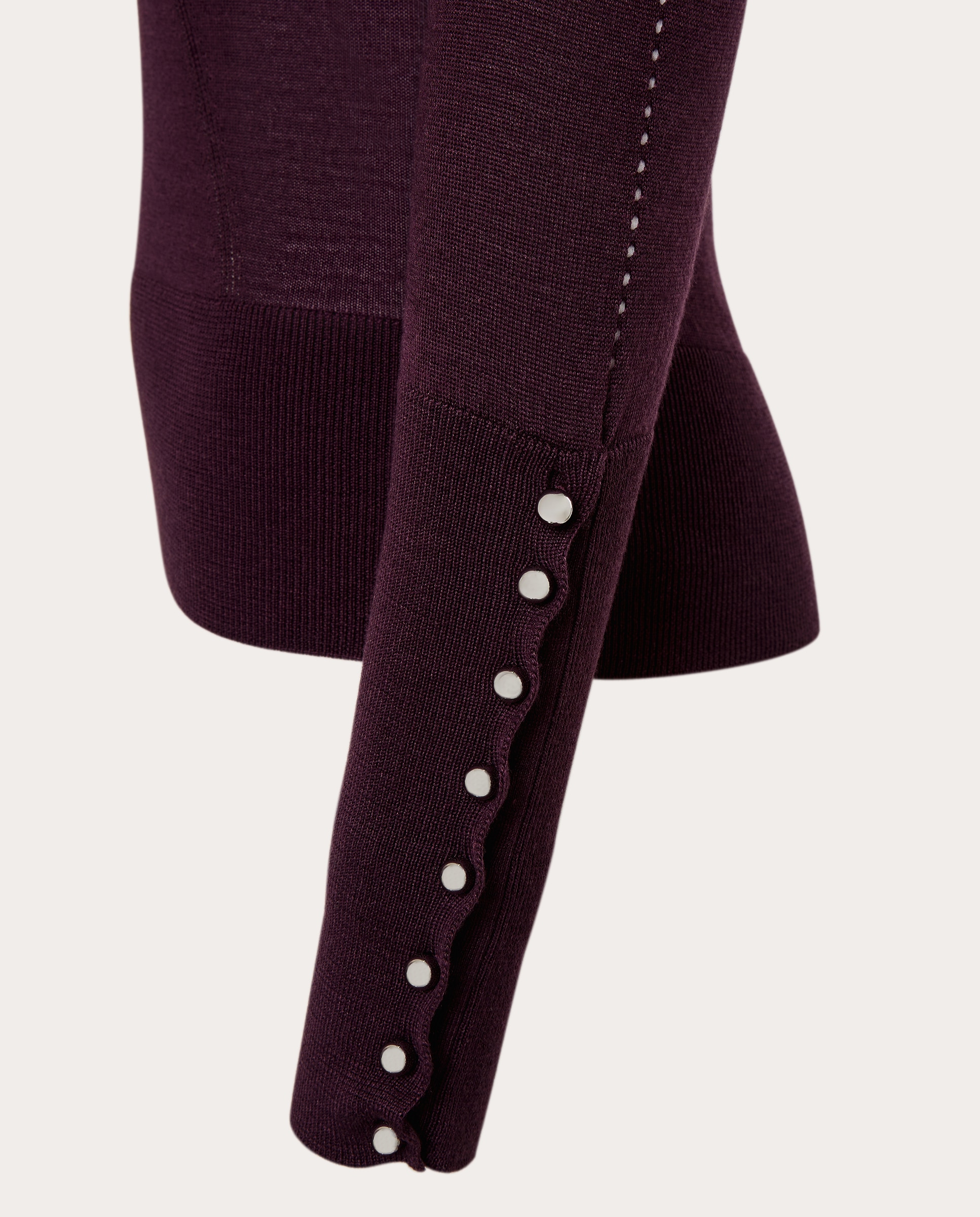 Imagen 5 de Jersey ajustado de lana y seda - Morado Morado