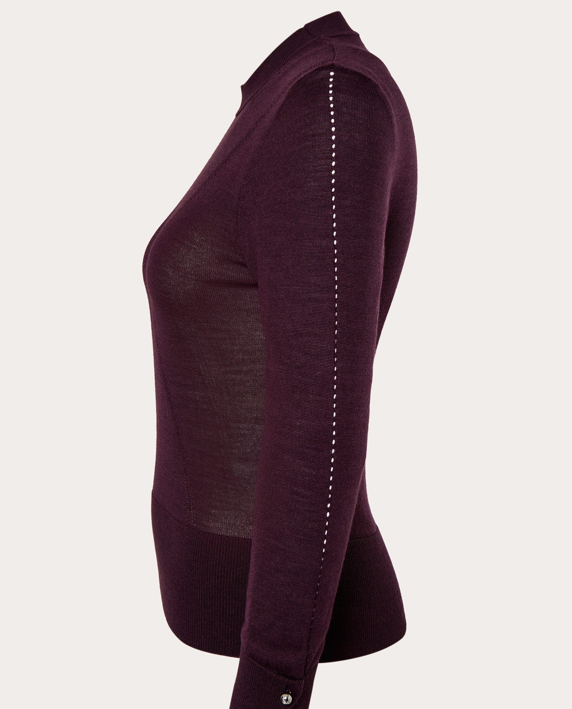 Imagen 6 de Jersey ajustado de lana y seda - Morado Morado