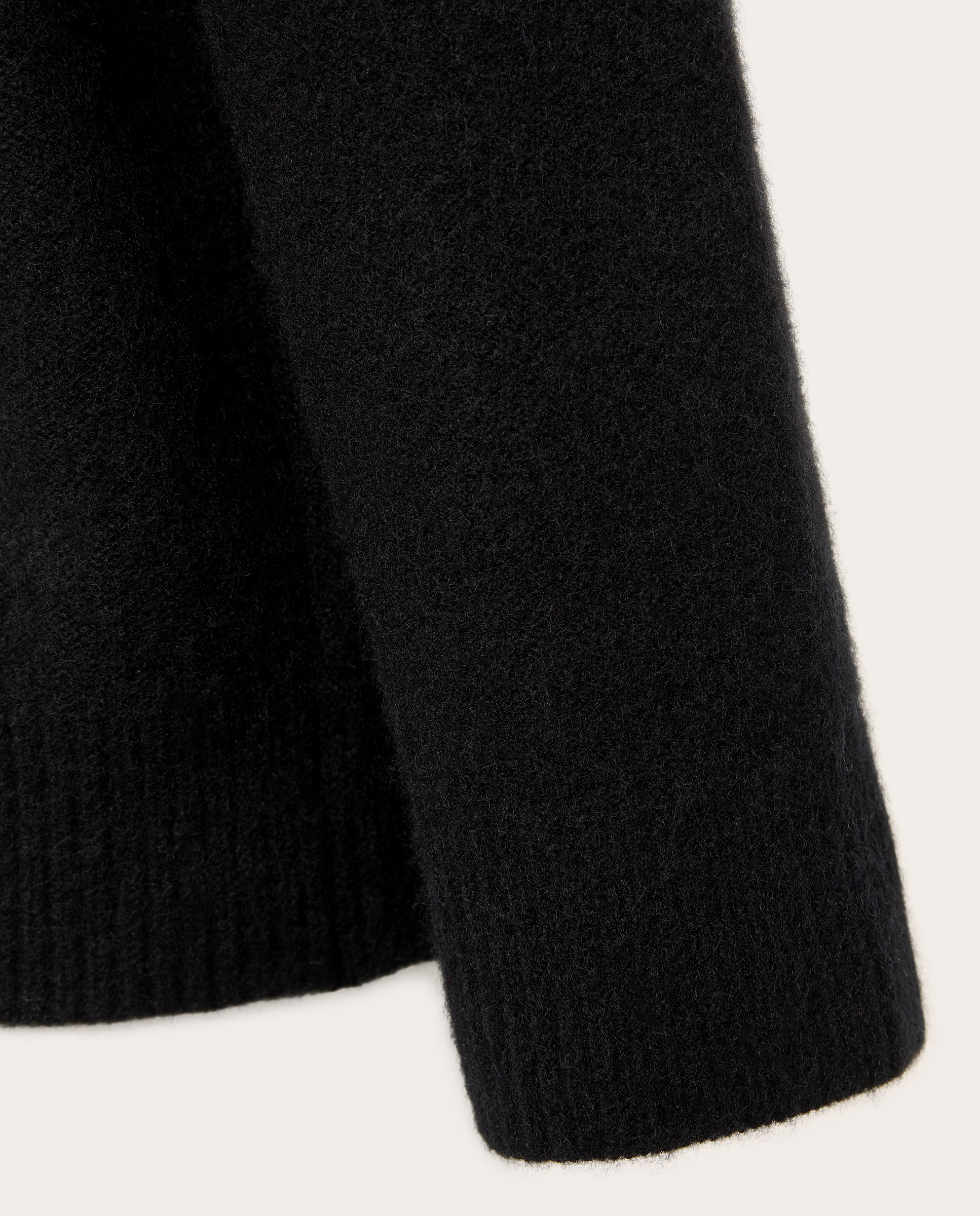 Camisola de Malha de Caxemira de Decote Redondo - Preto Preto-4