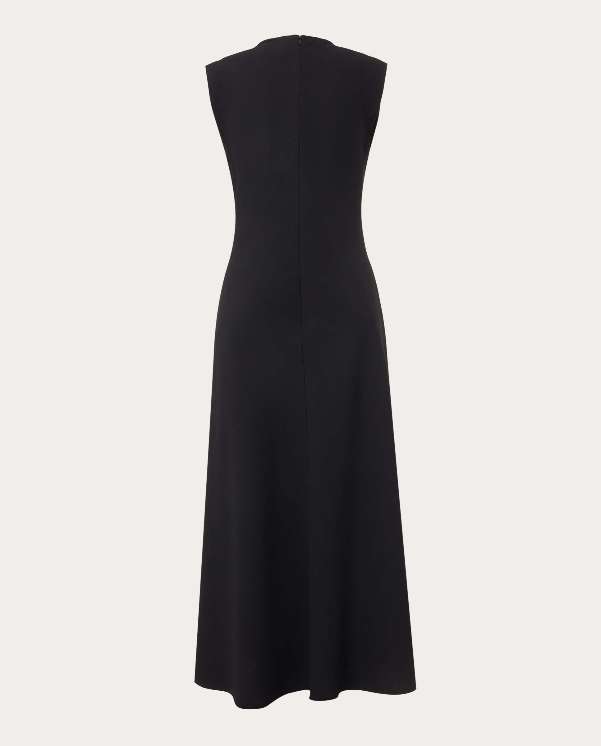 Vestido drapeado con cuello funnel - Negro Negro-2